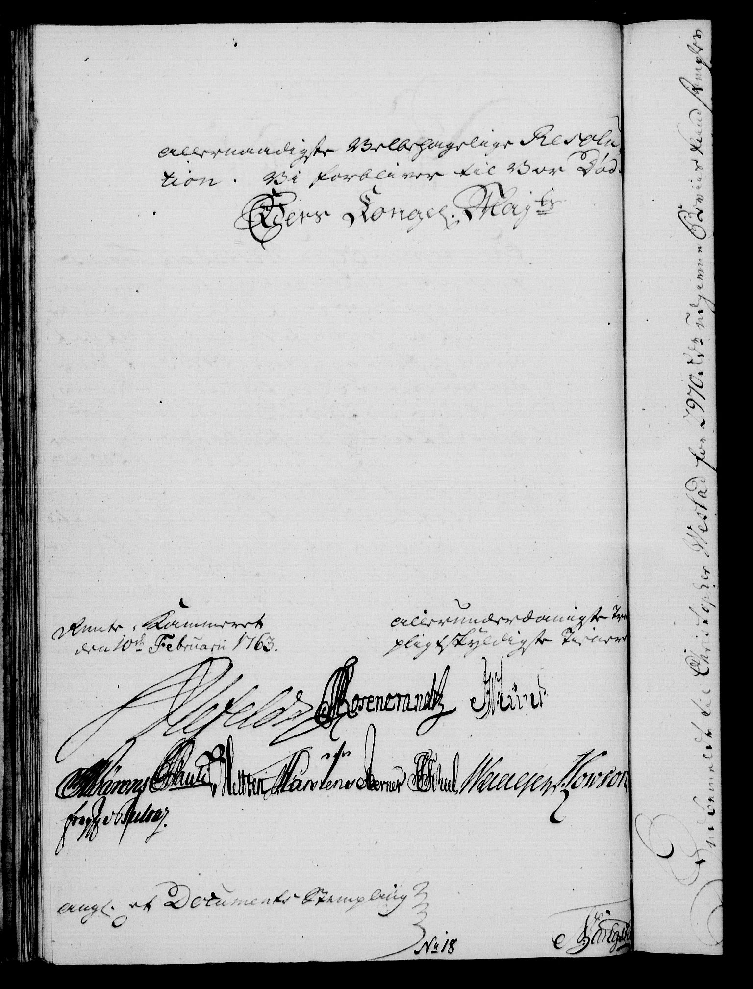 Rentekammeret, Kammerkanselliet, RA/EA-3111/G/Gf/Gfa/L0045: Norsk relasjons- og resolusjonsprotokoll (merket RK 52.45), 1763, s. 91