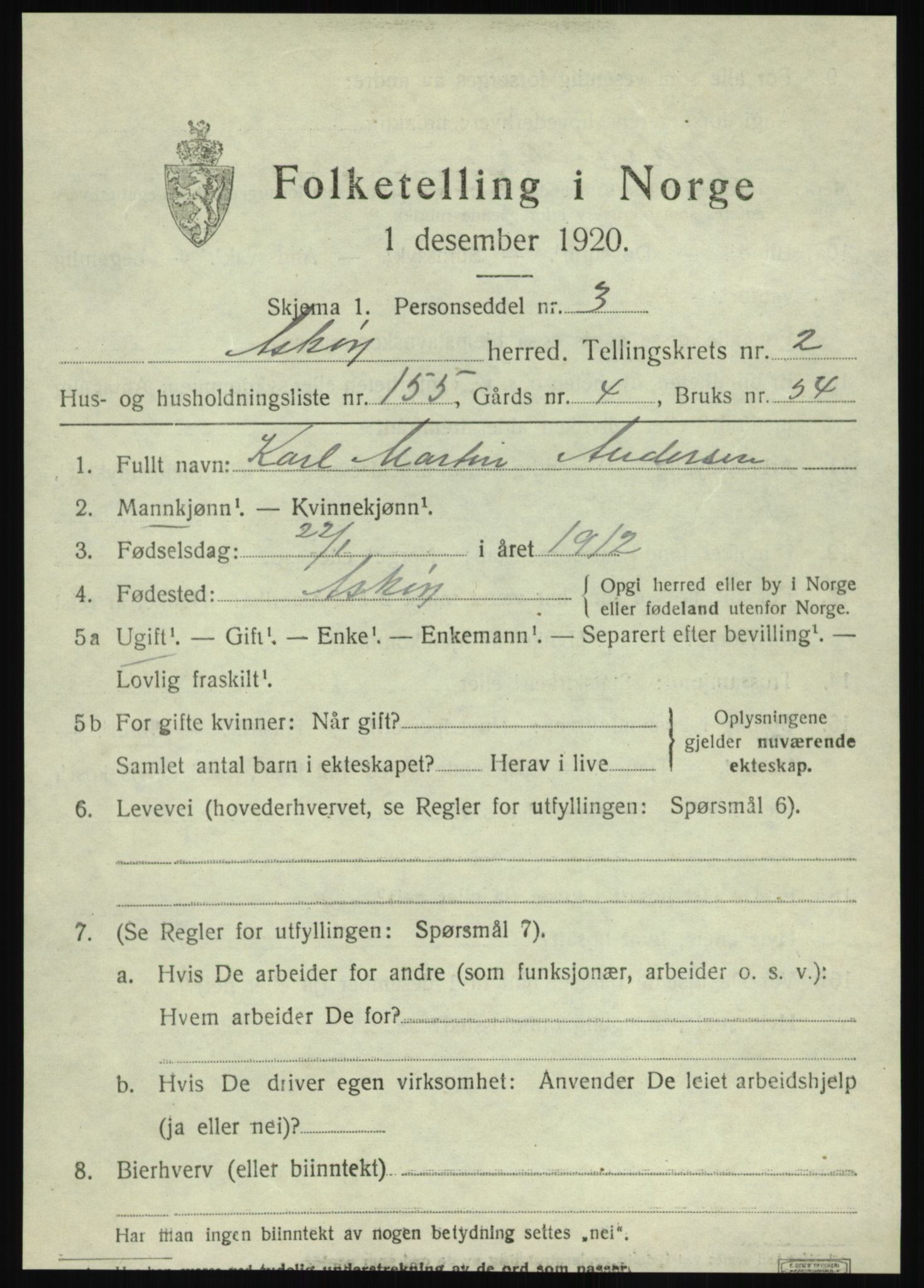 SAB, Folketelling 1920 for 1247 Askøy herred, 1920, s. 6286