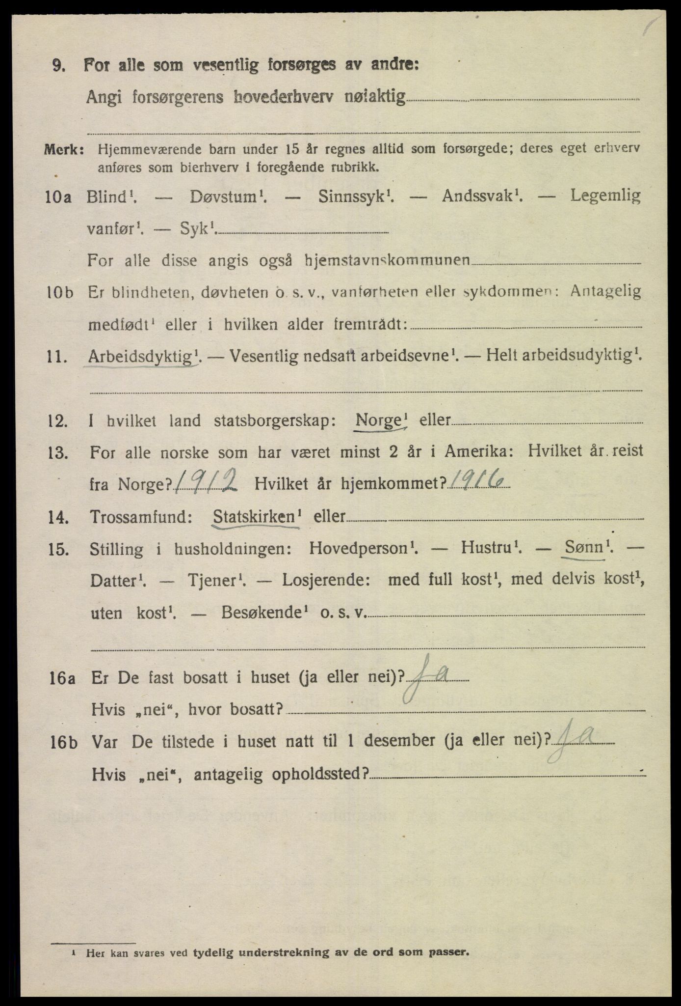SAK, Folketelling 1920 for 1030 Spangereid herred, 1920, s. 1710