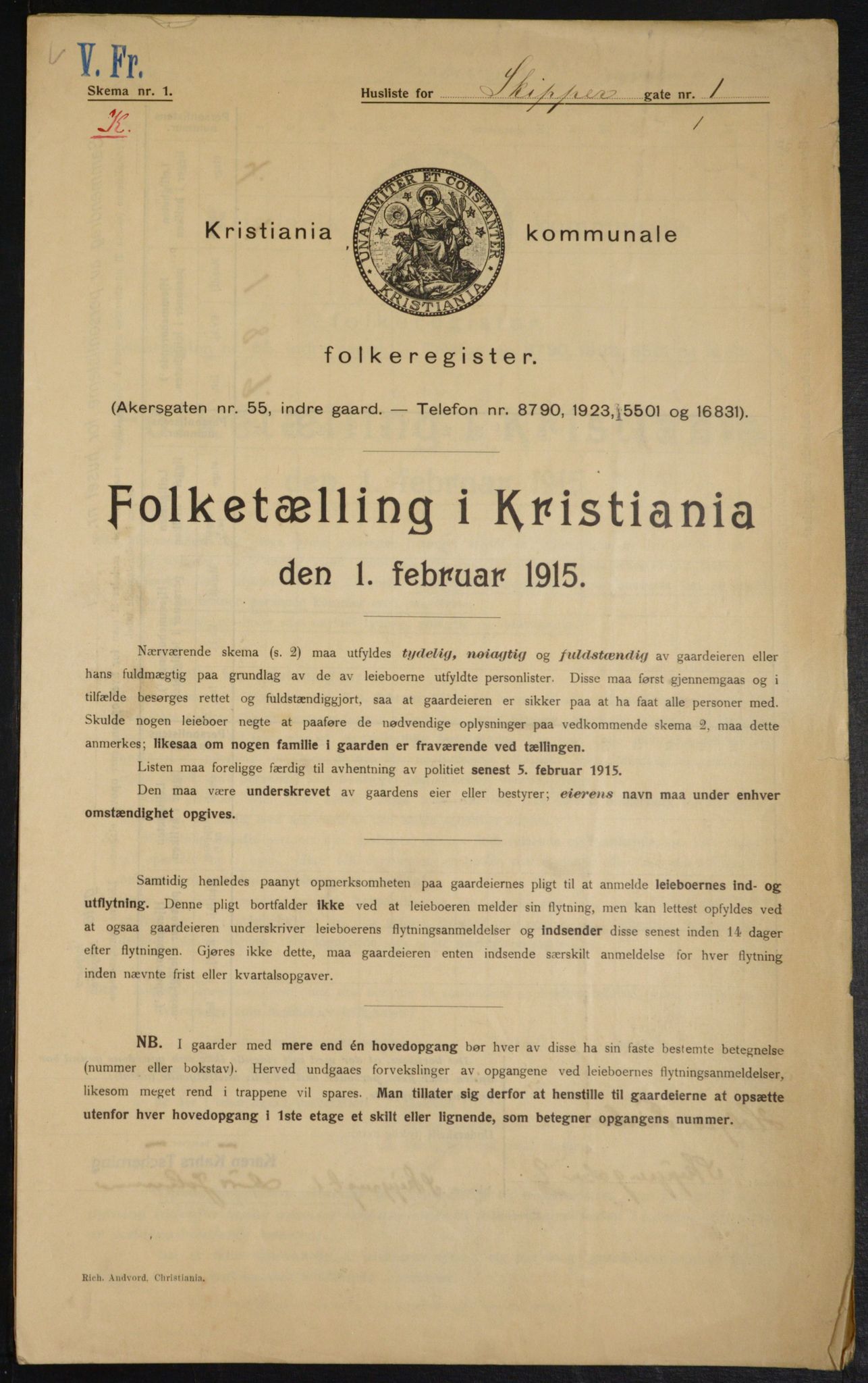 OBA, Kommunal folketelling 1.2.1915 for Kristiania, 1915, s. 95329