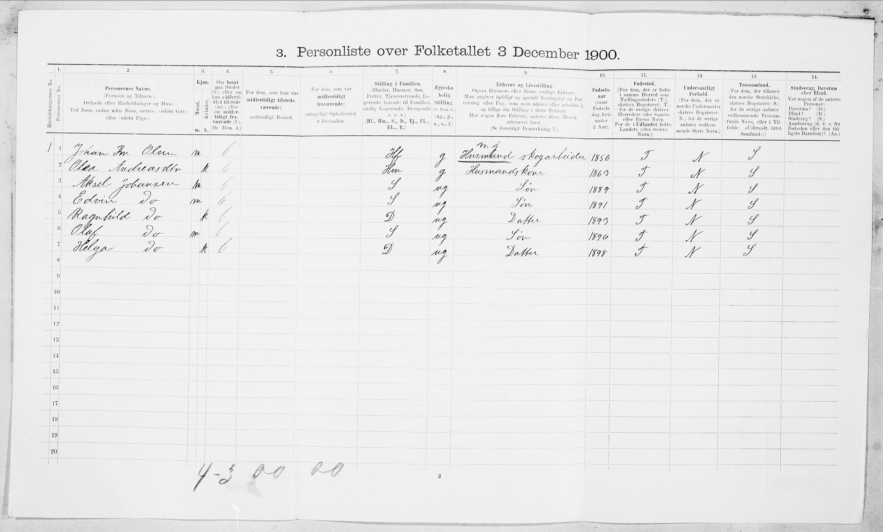 SAT, Folketelling 1900 for 1839 Beiarn herred, 1900, s. 439