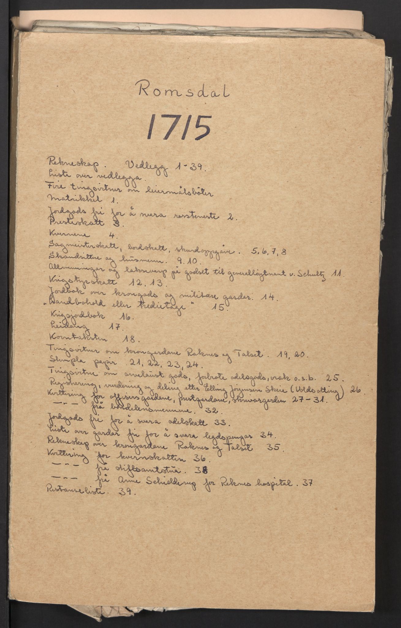 Rentekammeret inntil 1814, Reviderte regnskaper, Fogderegnskap, AV/RA-EA-4092/R55/L3663: Fogderegnskap Romsdal, 1715-1716, s. 2