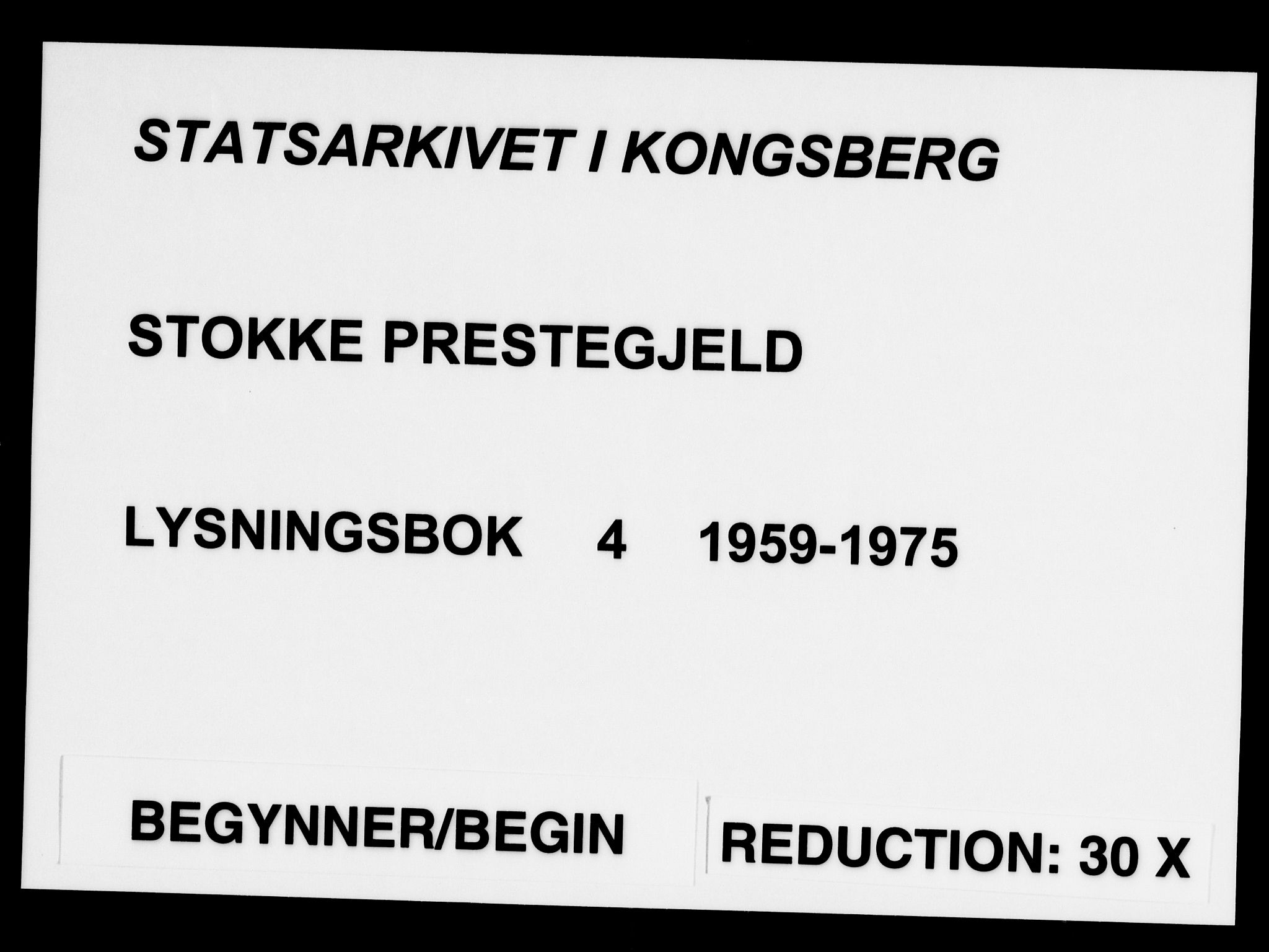Stokke kirkebøker, SAKO/A-320/H/Ha/L0004: Lysningsprotokoll nr. 4, 1959-1975