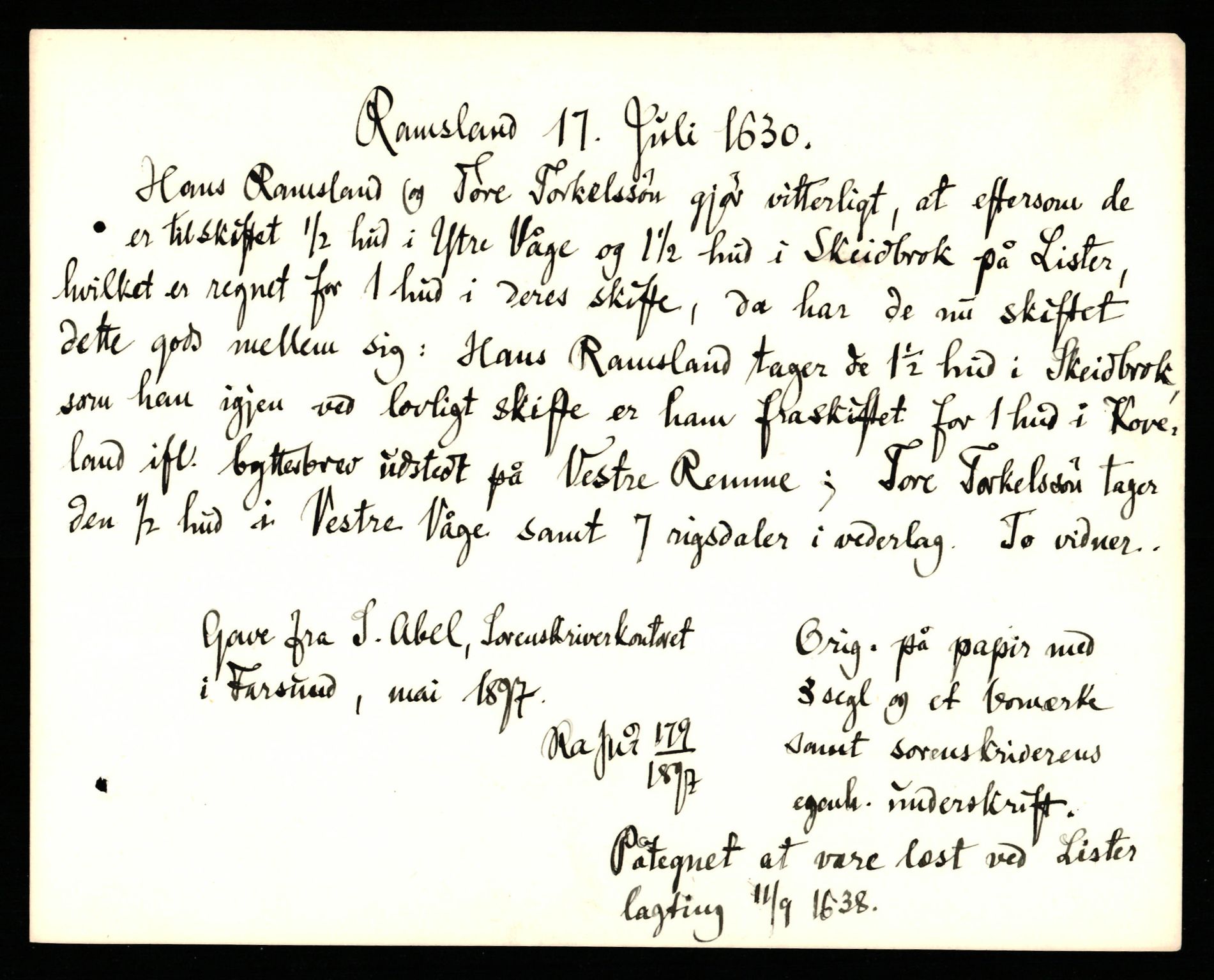 Riksarkivets diplomsamling, AV/RA-EA-5965/F35/F35b/L0007: Riksarkivets diplomer, seddelregister, 1625-1634, s. 321