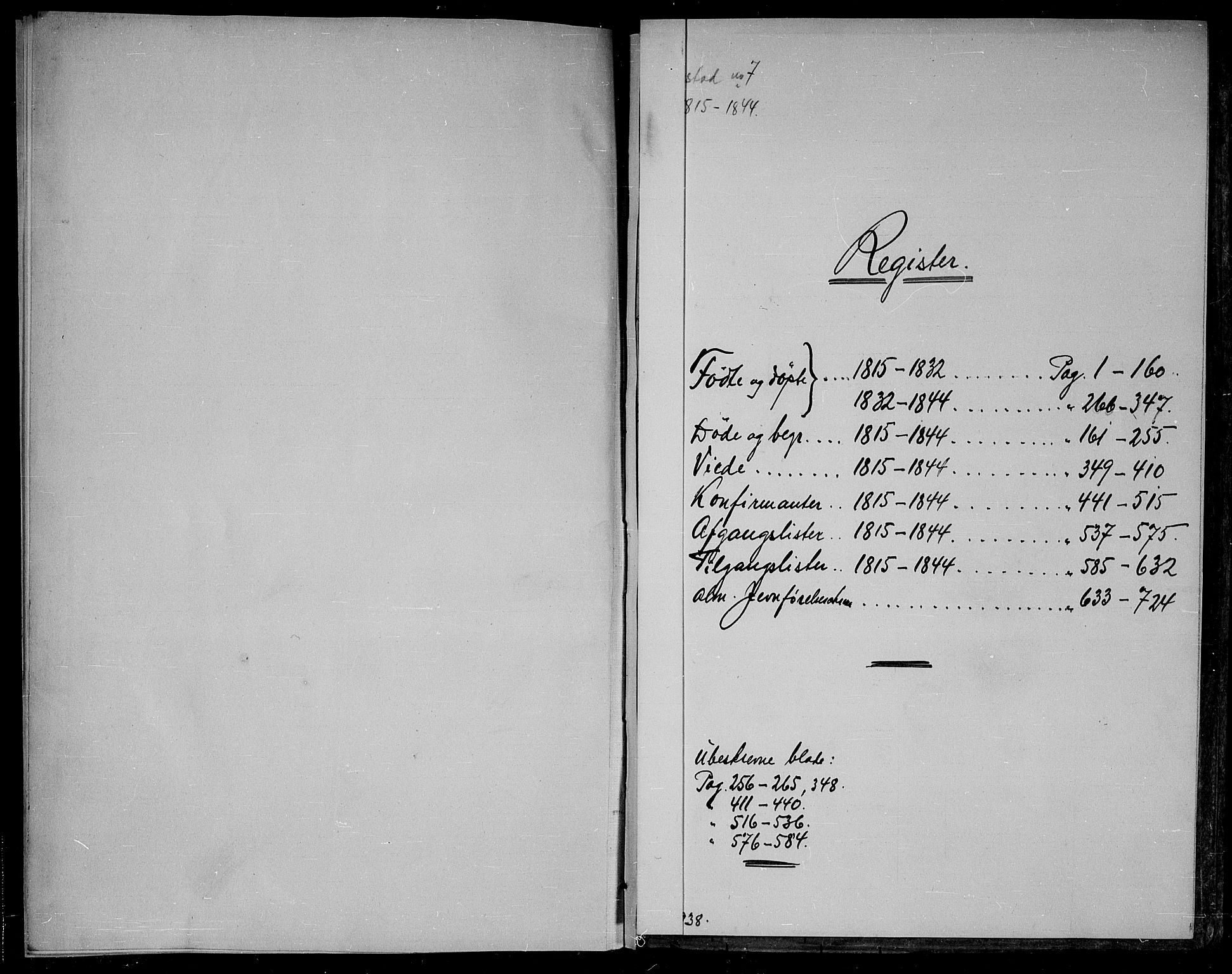 Trøgstad prestekontor Kirkebøker, SAO/A-10925/F/Fa/L0006: Ministerialbok nr. I 6, 1815-1844