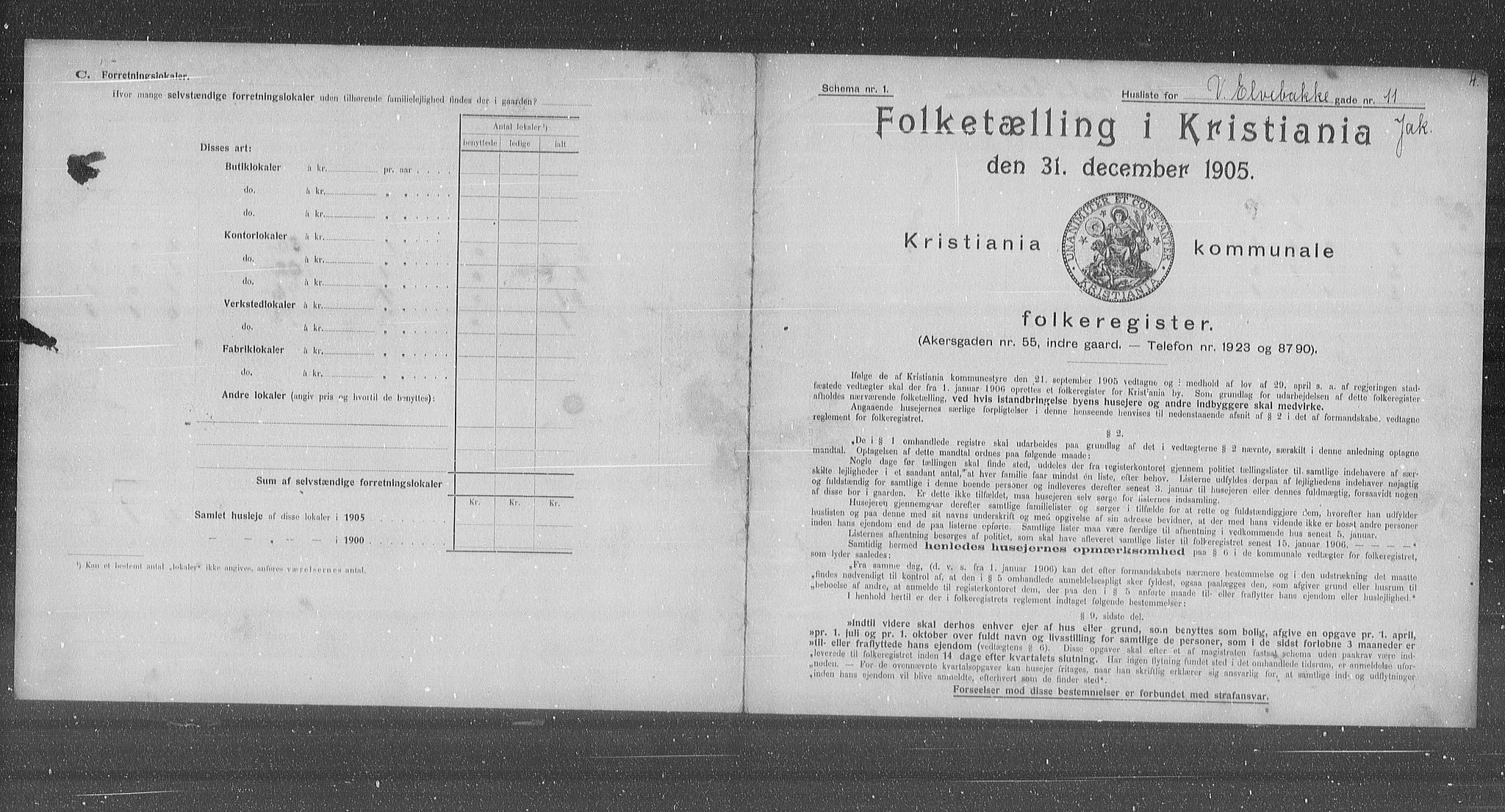 OBA, Kommunal folketelling 31.12.1905 for Kristiania kjøpstad, 1905, s. 64405