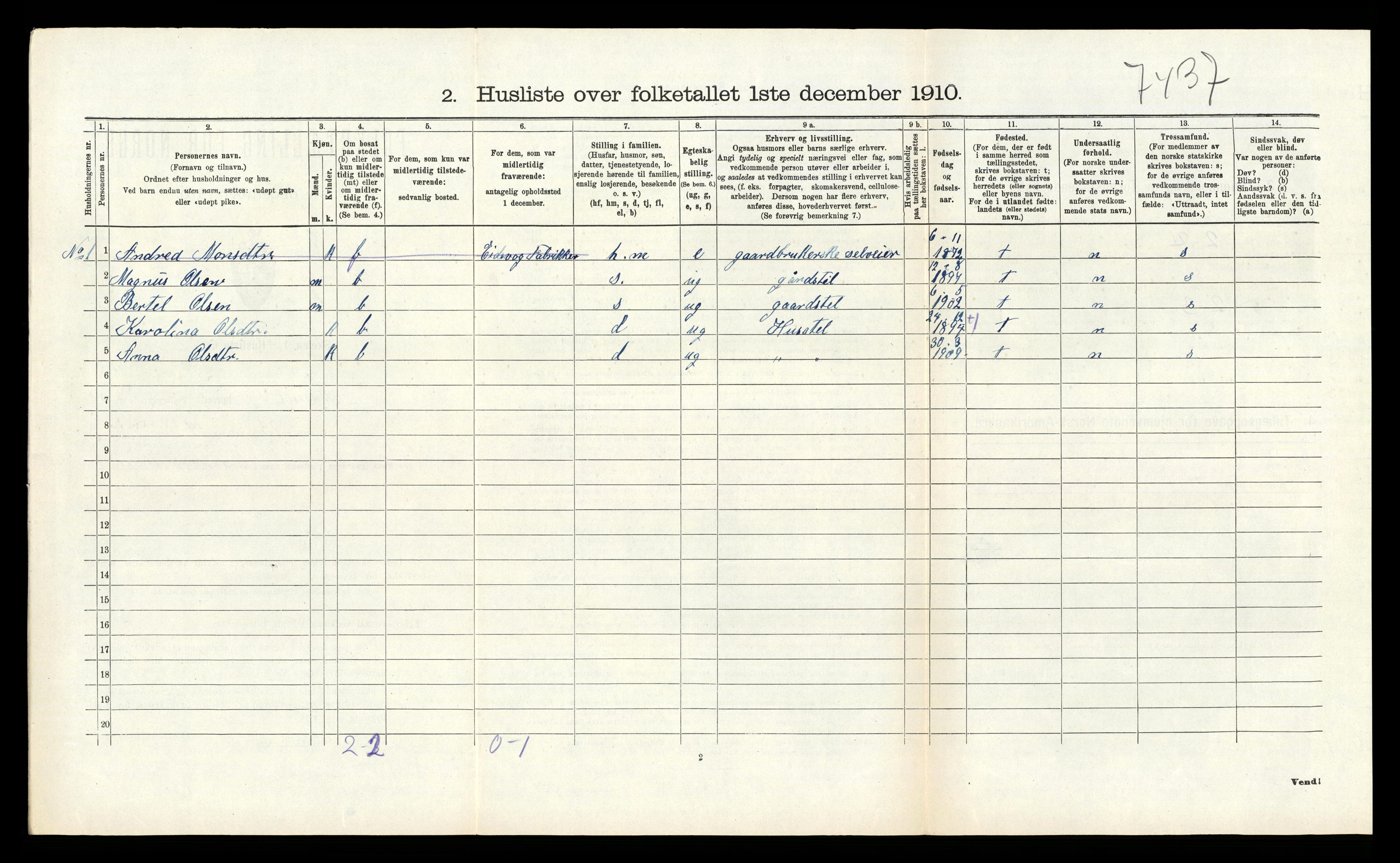RA, Folketelling 1910 for 1255 Åsane herred, 1910, s. 150