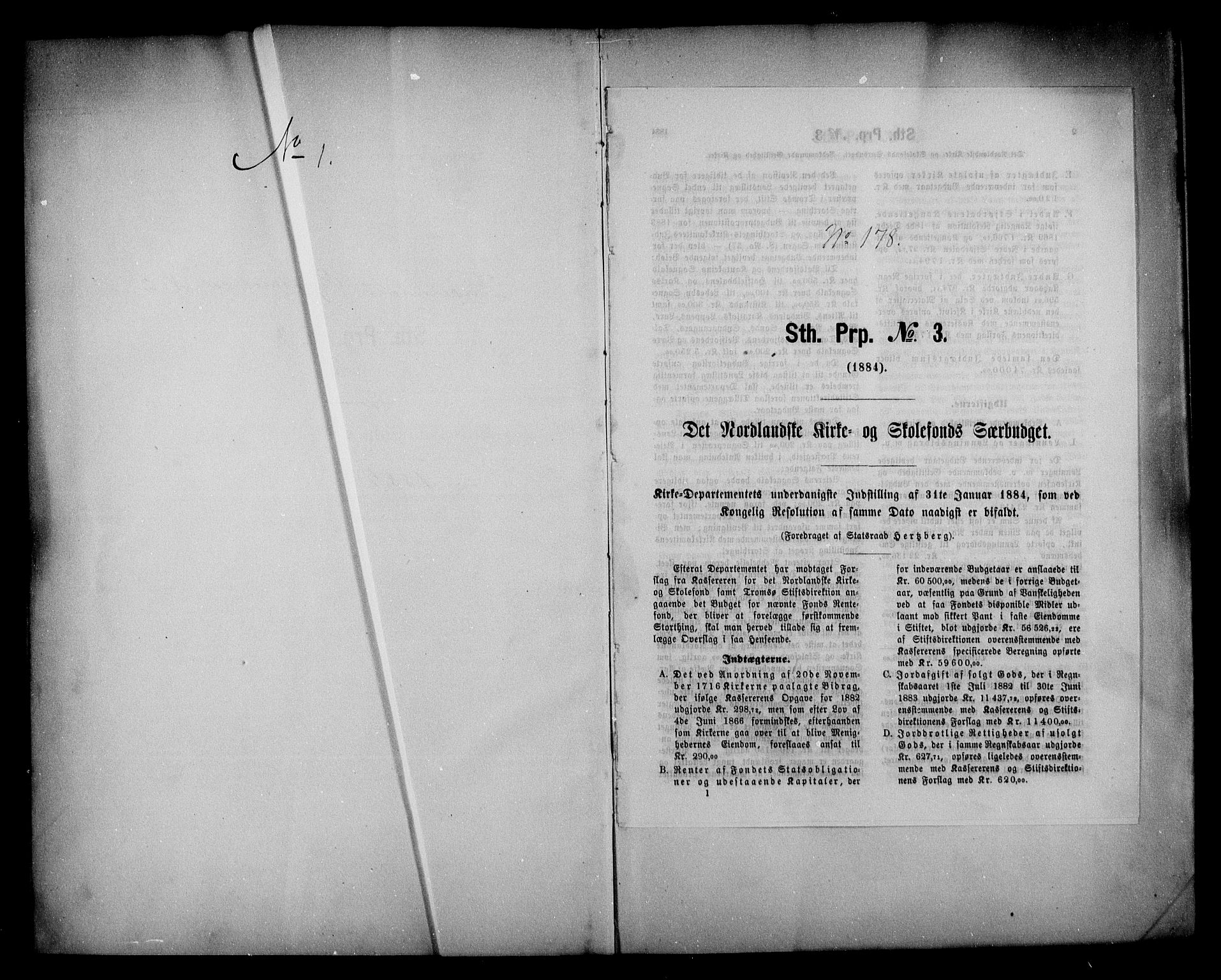 Kirke- og undervisningsdepartementet, Kontoret  for kirke og geistlighet A, AV/RA-S-1007/A/Aa/L0224: Referatprotokoll bd. 2. Ref.nr. 178-327, 1884