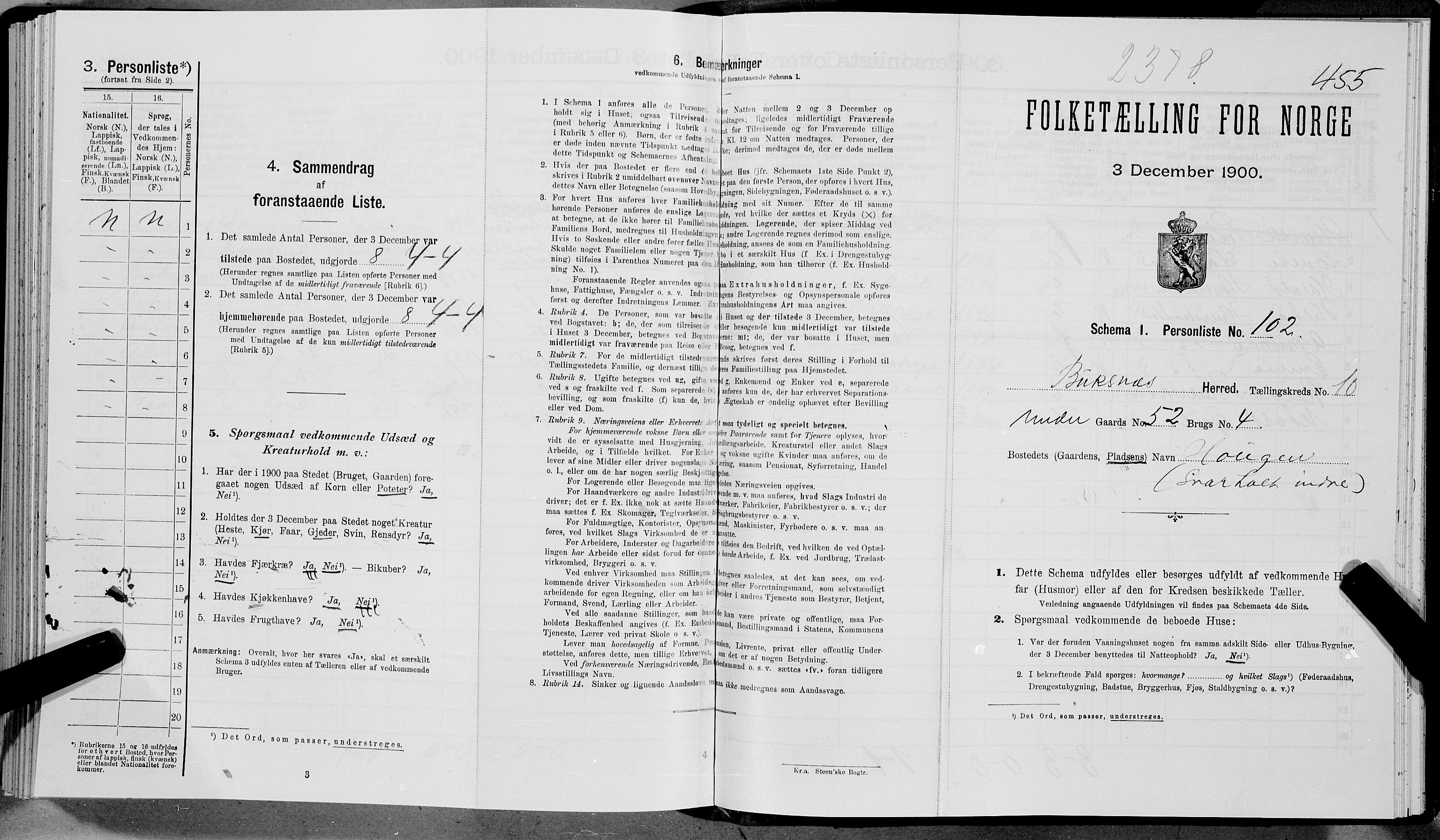 SAT, Folketelling 1900 for 1860 Buksnes herred, 1900, s. 1522