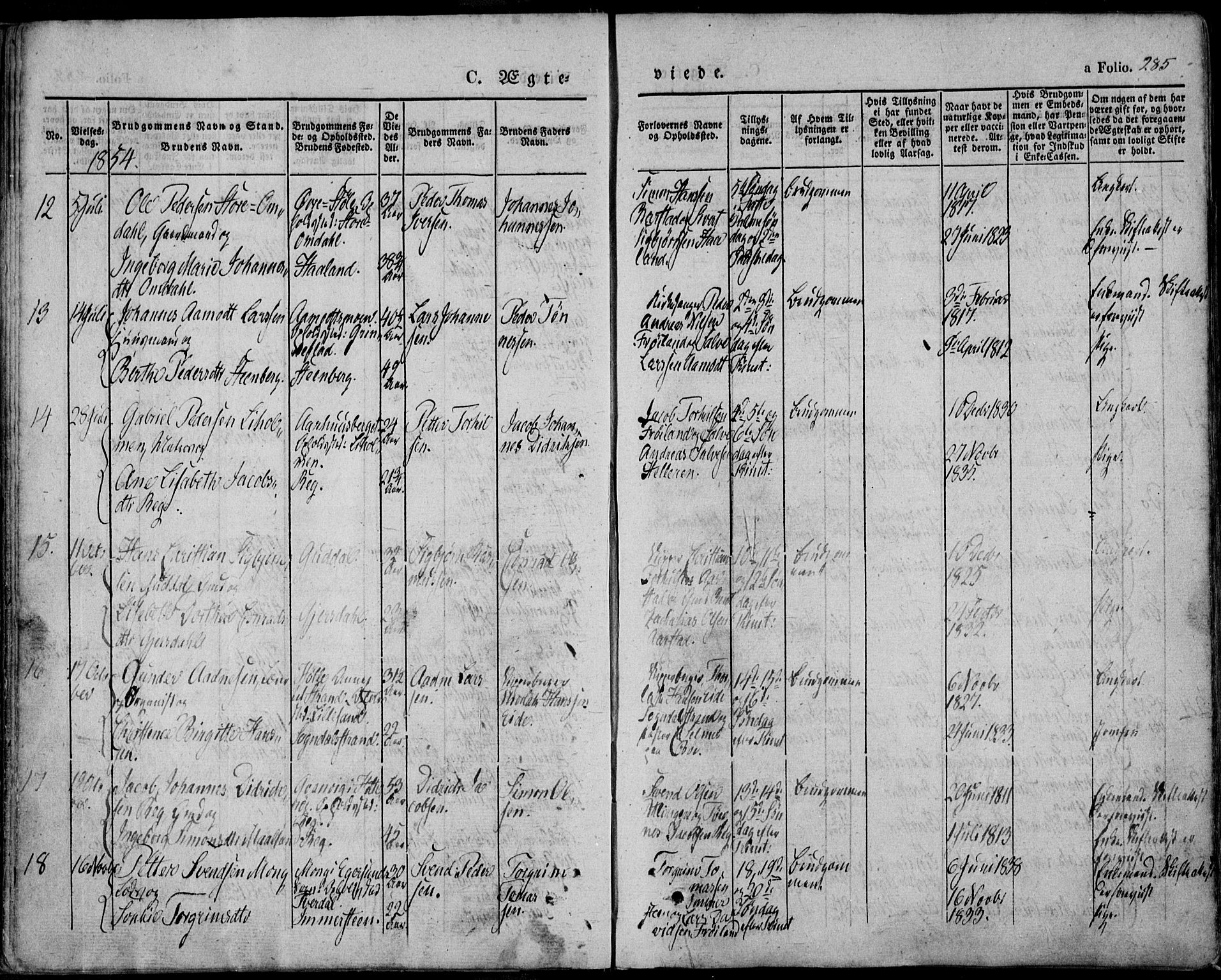 Sokndal sokneprestkontor, AV/SAST-A-101808: Ministerialbok nr. A 8.2, 1842-1857, s. 285