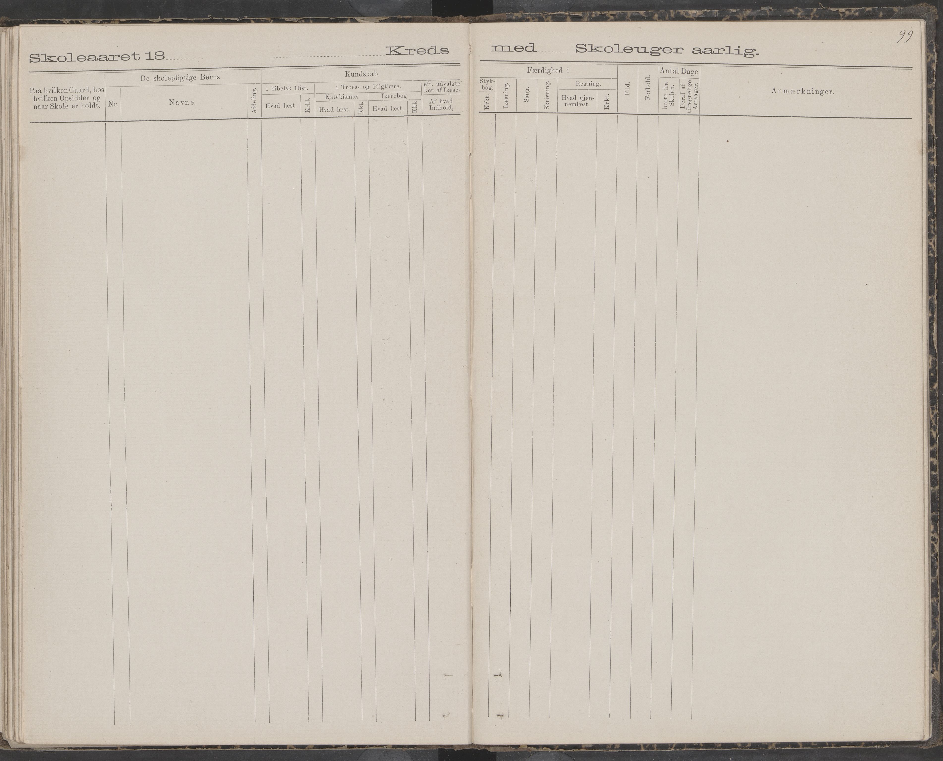 Dønna kommune. Snekkevik skolekrets, AIN/K-18270.510.07/442/L0002: Skoleprotokoll, 1888-1893