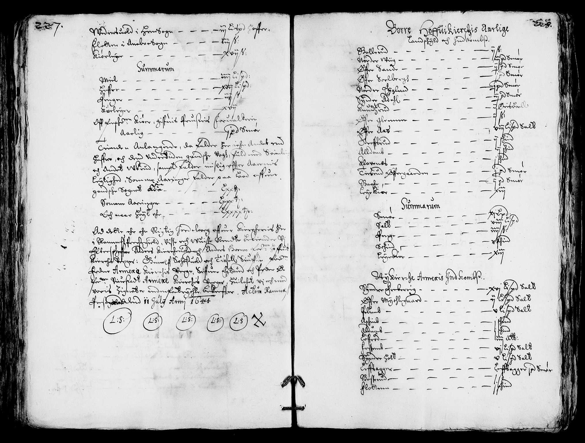 Rentekammeret inntil 1814, Realistisk ordnet avdeling, AV/RA-EA-4070/Fc/Fca/L0001/0004: [Ca I]  Akershus stift / Jordebok over kirkene og prestebolene i Oslo og Hamar stift, 1664, s. 227-228