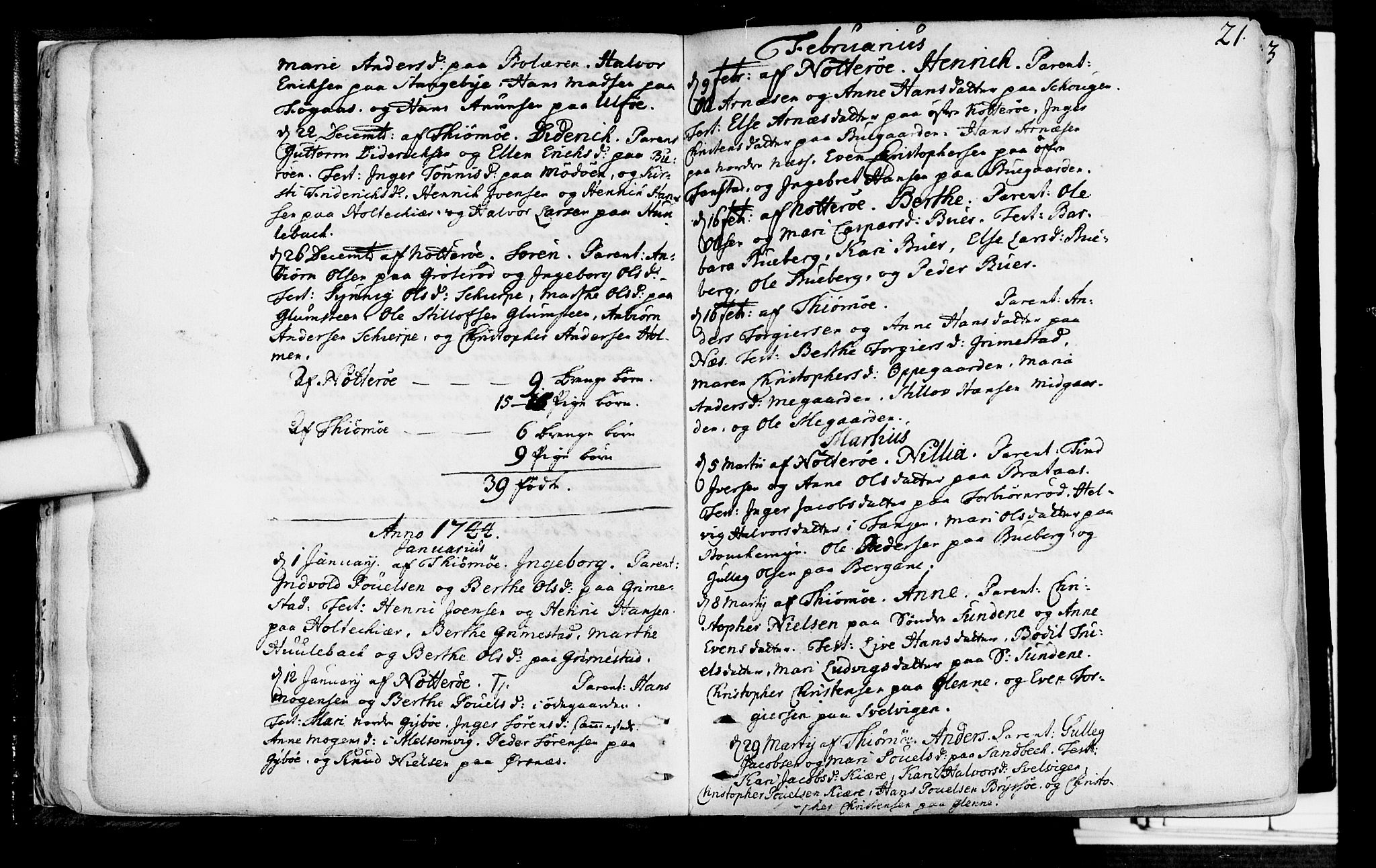 Nøtterøy kirkebøker, AV/SAKO-A-354/F/Fa/L0002: Ministerialbok nr. I 2, 1738-1790, s. 21