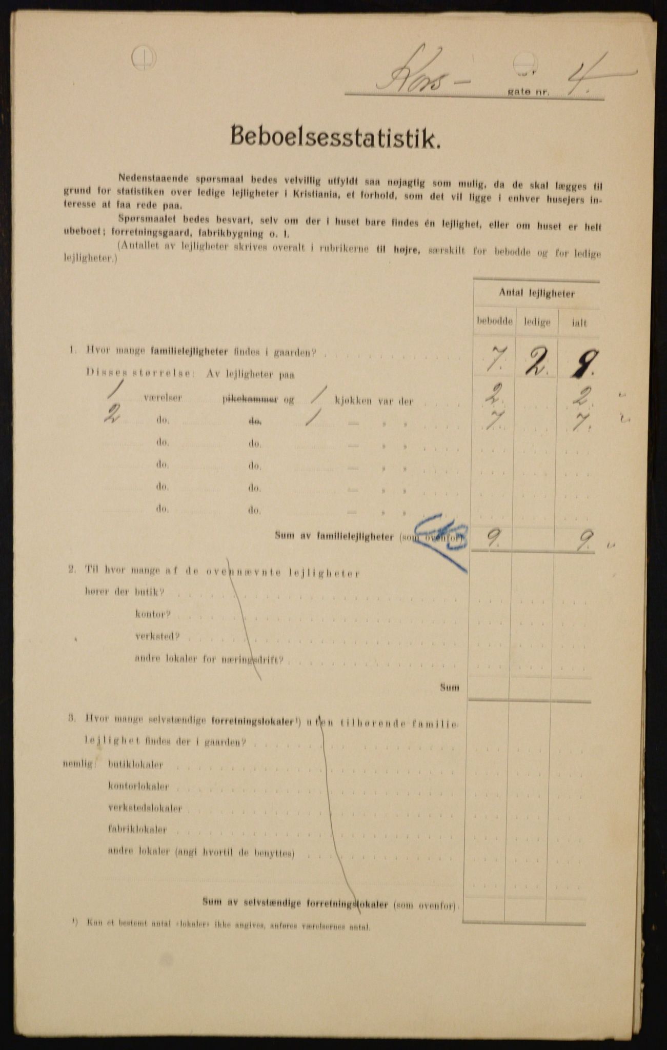 OBA, Kommunal folketelling 1.2.1909 for Kristiania kjøpstad, 1909, s. 49034