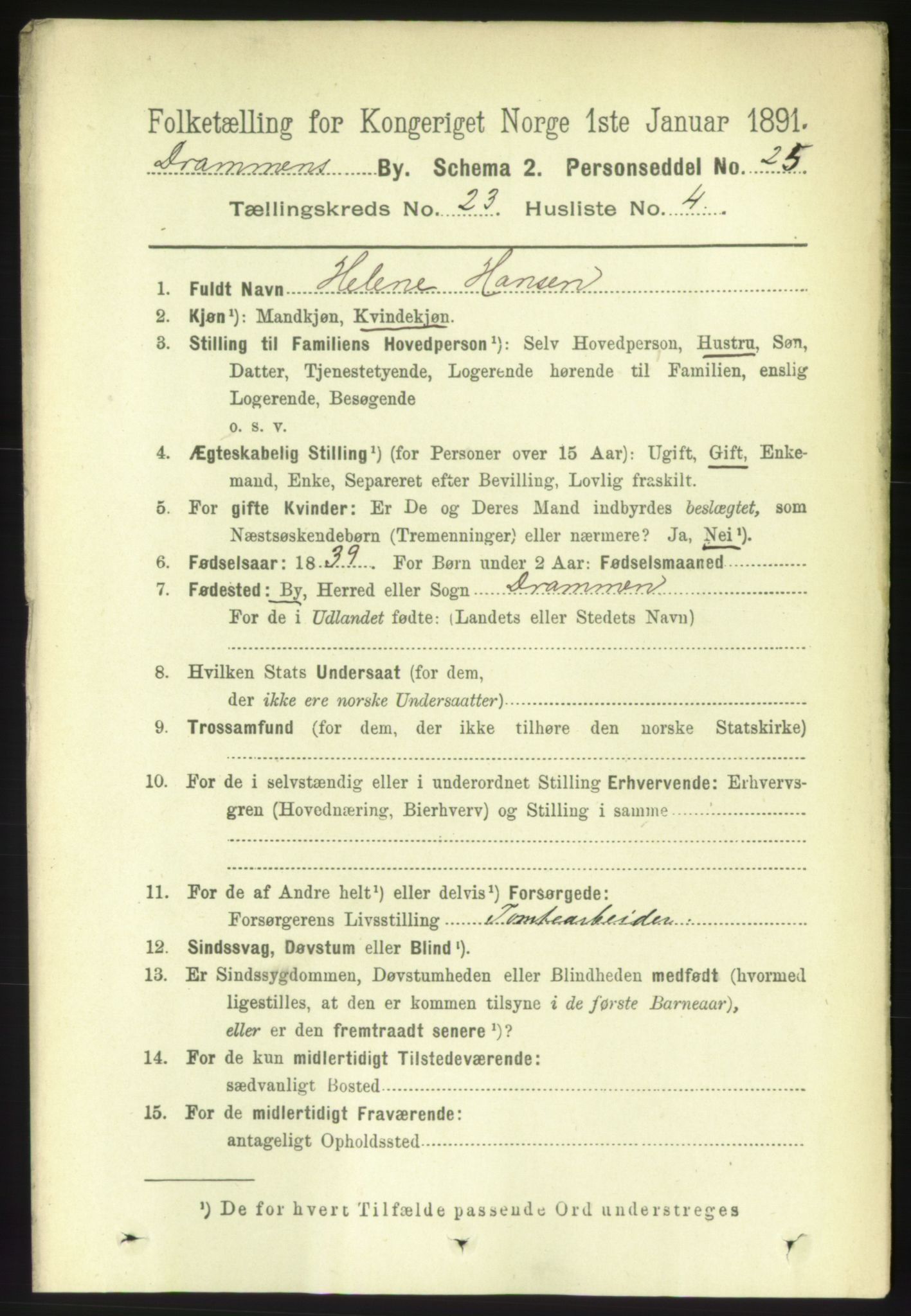 RA, Folketelling 1891 for 0602 Drammen kjøpstad, 1891, s. 14116