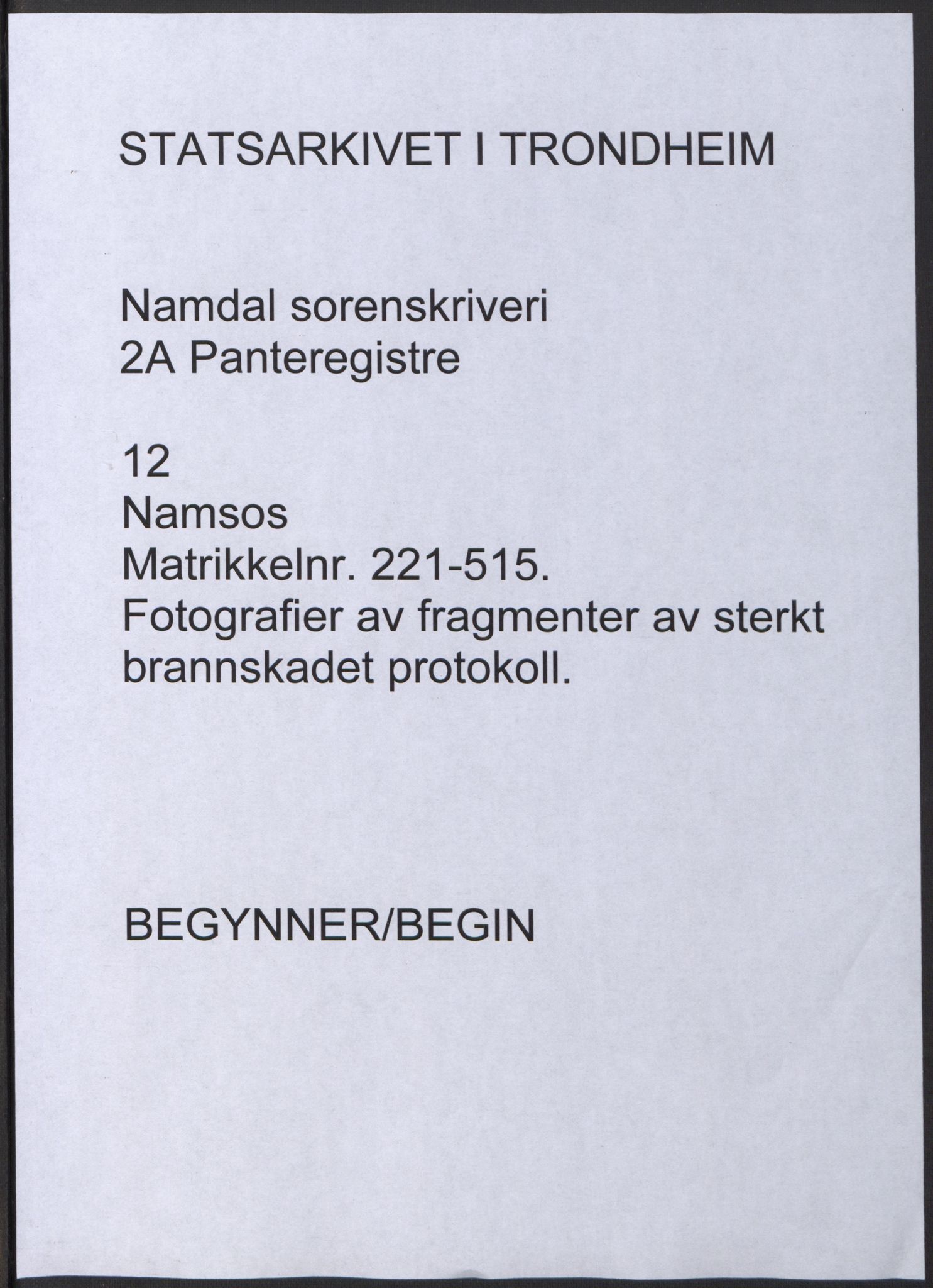 Namdal sorenskriveri, SAT/A-4133: Panteregister nr. 12