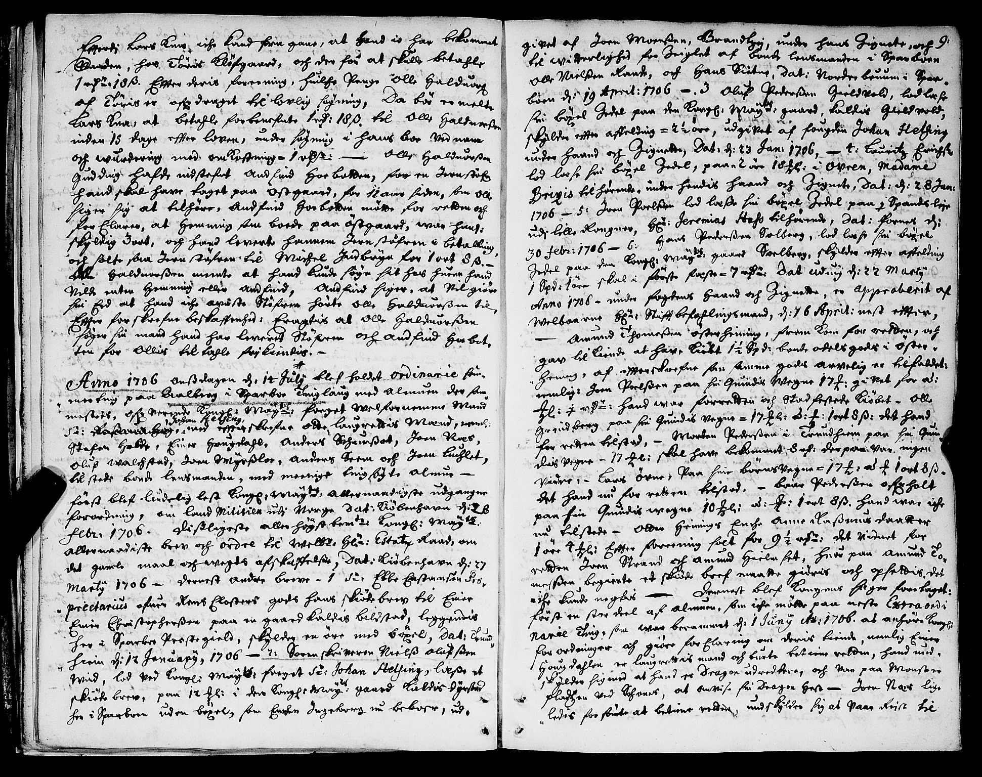 Inderøy sorenskriveri, AV/SAT-A-4147/1/1/1A/L0006: Tingbok, 1706-1710, s. 8b-9a