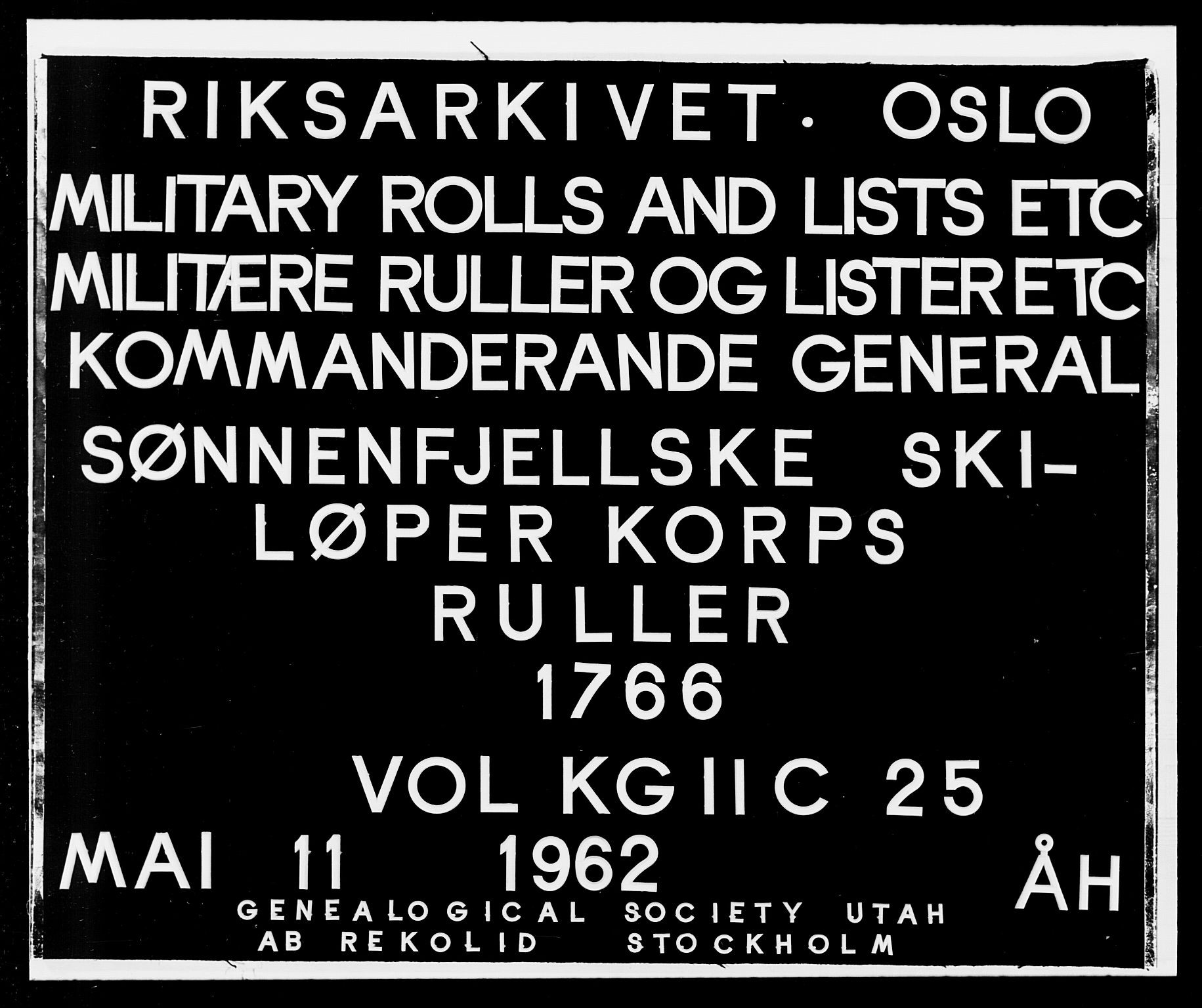 Generalitets- og kommissariatskollegiet, Det kongelige norske kommissariatskollegium, RA/EA-5420/E/Eh/L0025: Skiløperkompaniene, 1766-1803, s. 1