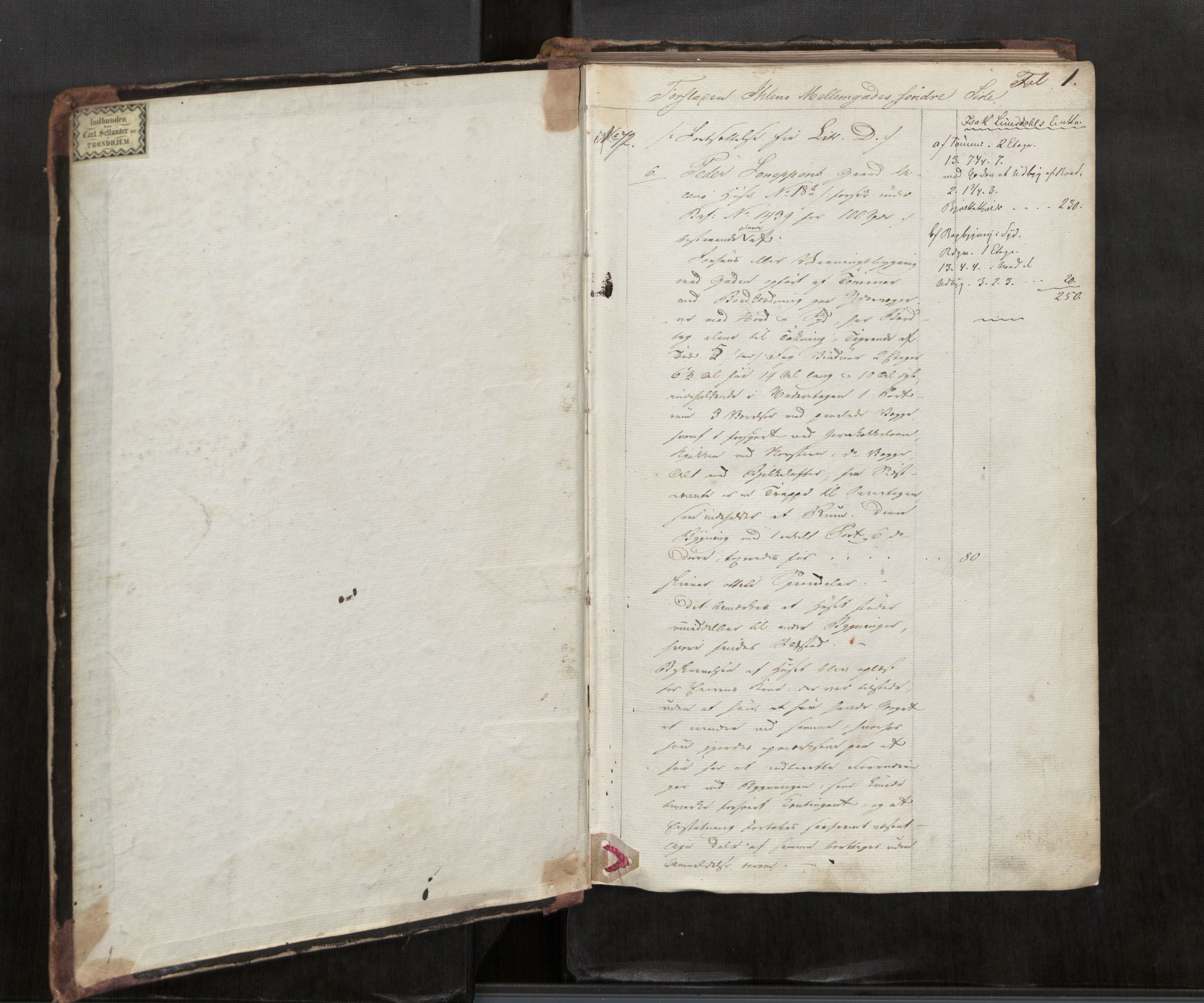 Norges Brannkasse Trondheim magistrat, AV/SAT-A-5590/Fa/L0024: Branntakstprotokoll E, 1846, s. 1a