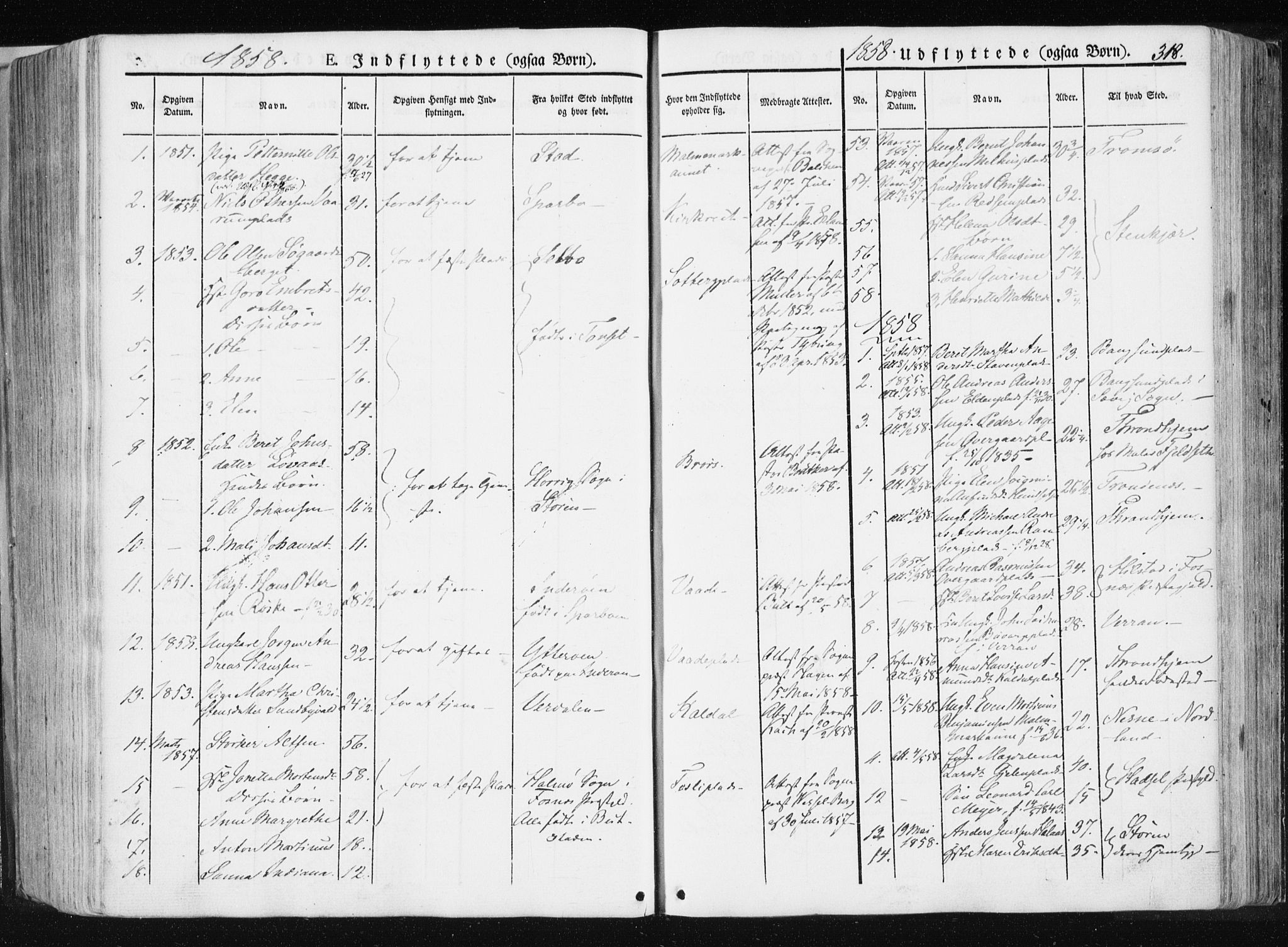 Ministerialprotokoller, klokkerbøker og fødselsregistre - Nord-Trøndelag, SAT/A-1458/741/L0393: Ministerialbok nr. 741A07, 1849-1863, s. 318