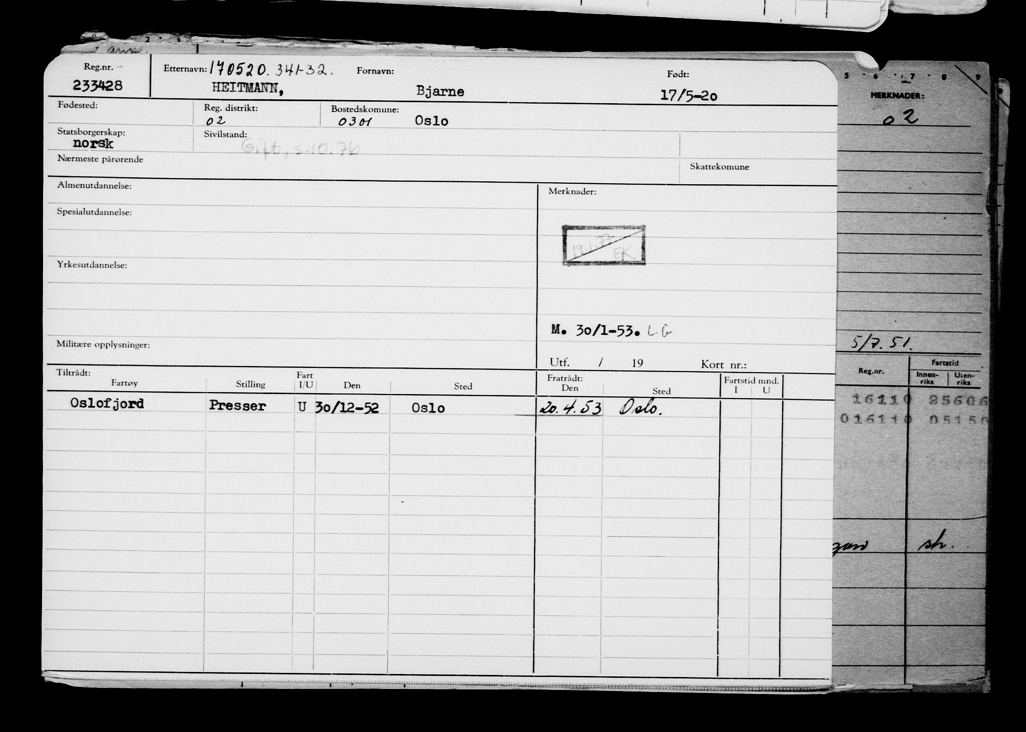 Direktoratet for sjømenn, AV/RA-S-3545/G/Gb/L0181: Hovedkort, 1920, s. 73