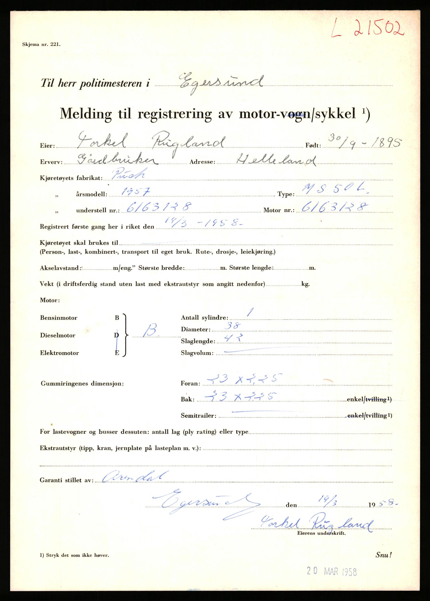 Stavanger trafikkstasjon, AV/SAST-A-101942/0/F/L0038: L-21500 - L-22252, 1930-1971, s. 9