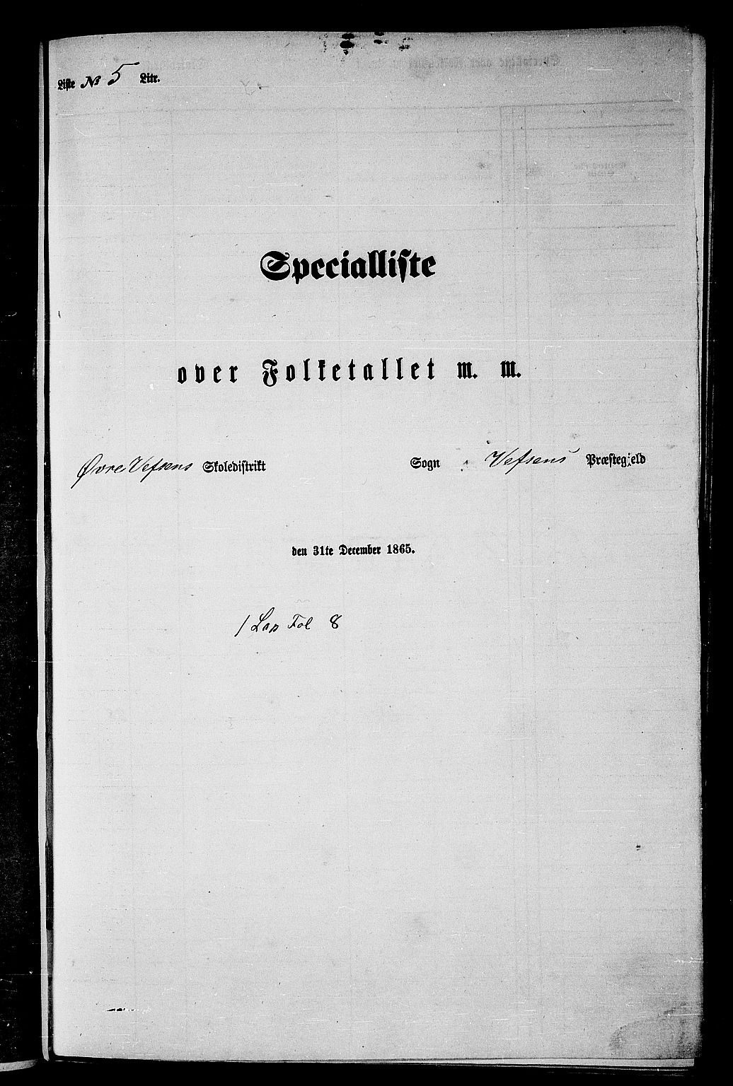 RA, Folketelling 1865 for 1824P Vefsn prestegjeld, 1865, s. 99