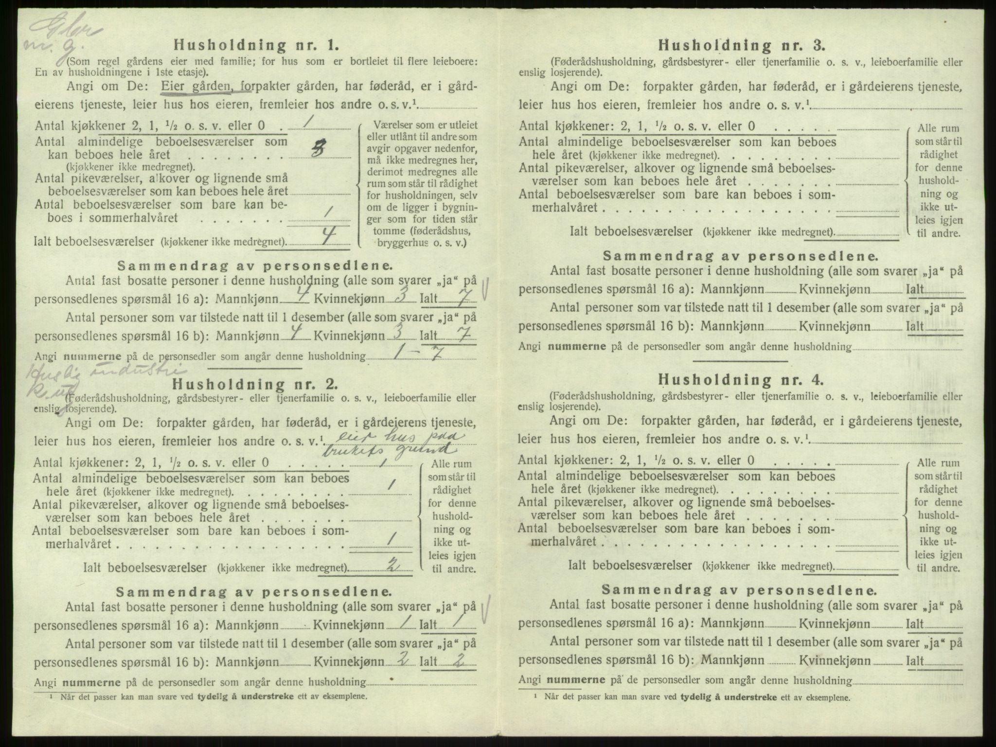 SAB, Folketelling 1920 for 1253 Hosanger herred, 1920, s. 833