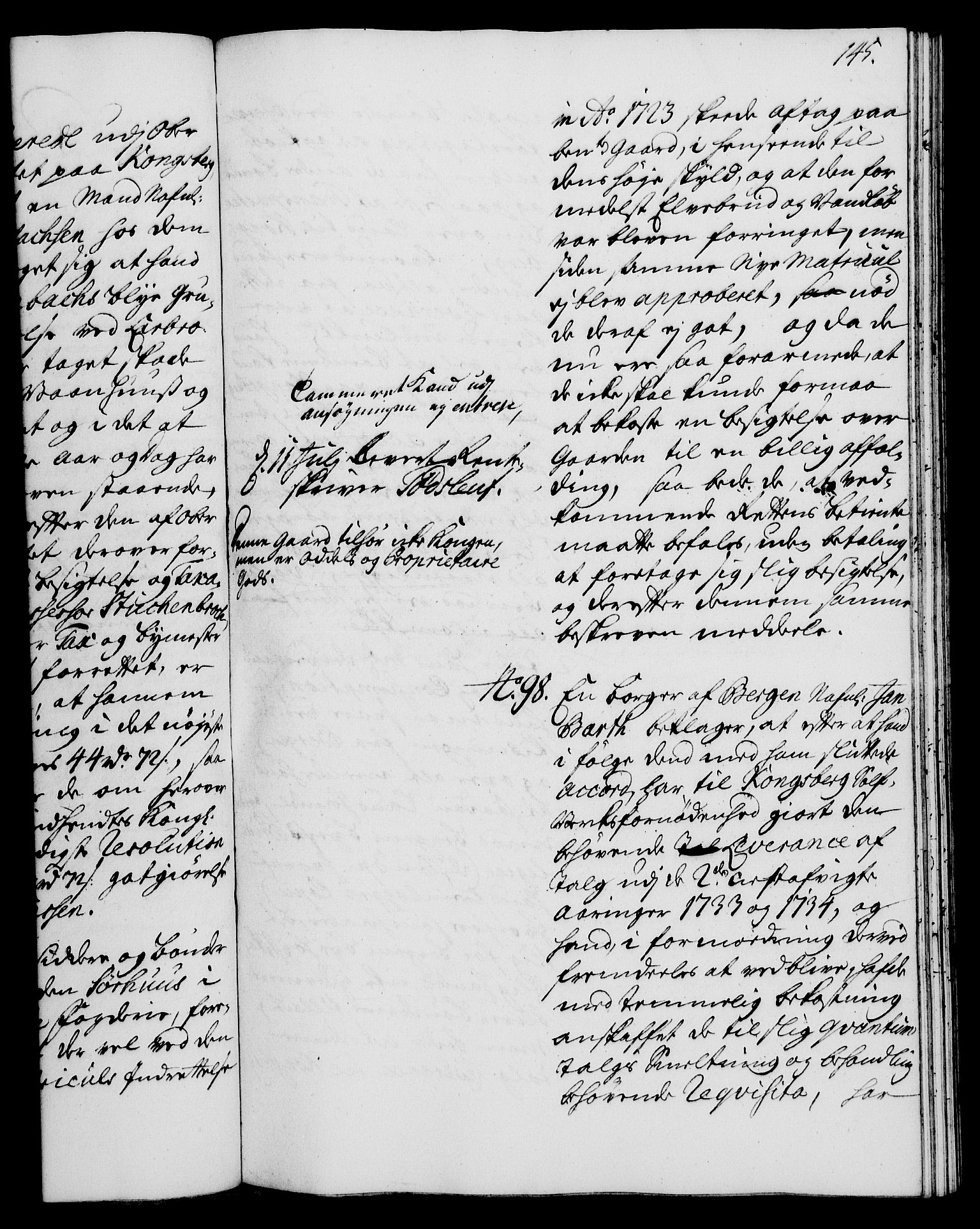 Rentekammeret, Kammerkanselliet, RA/EA-3111/G/Gh/Gha/L0017: Norsk ekstraktmemorialprotokoll (merket RK 53.62), 1735, s. 145