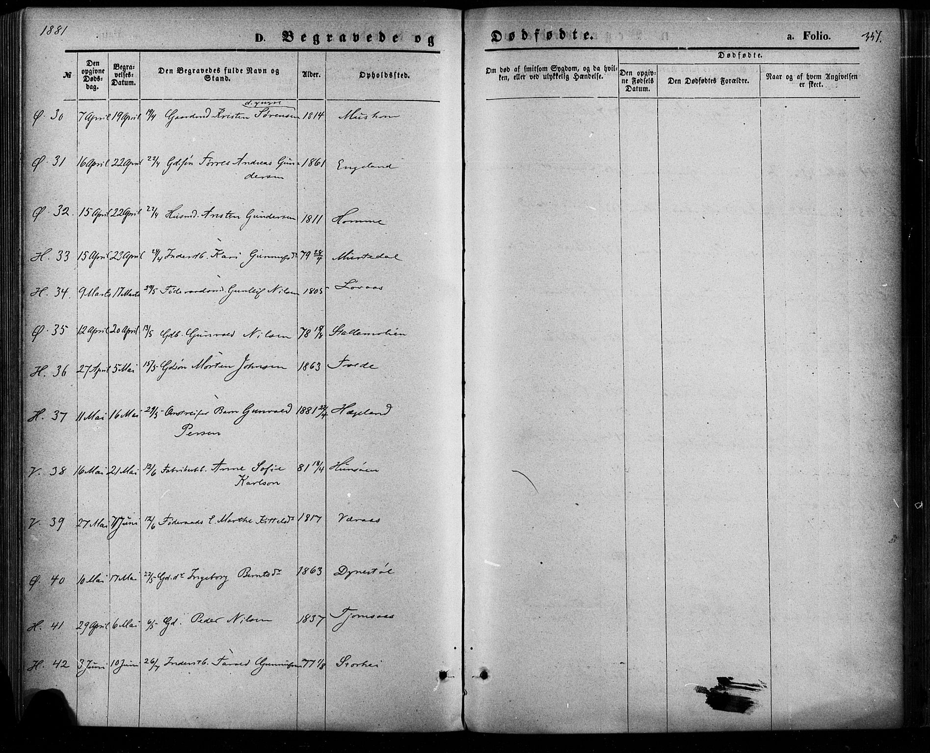 Vennesla sokneprestkontor, SAK/1111-0045/Fa/Fac/L0008: Ministerialbok nr. A 8, 1874-1883, s. 351