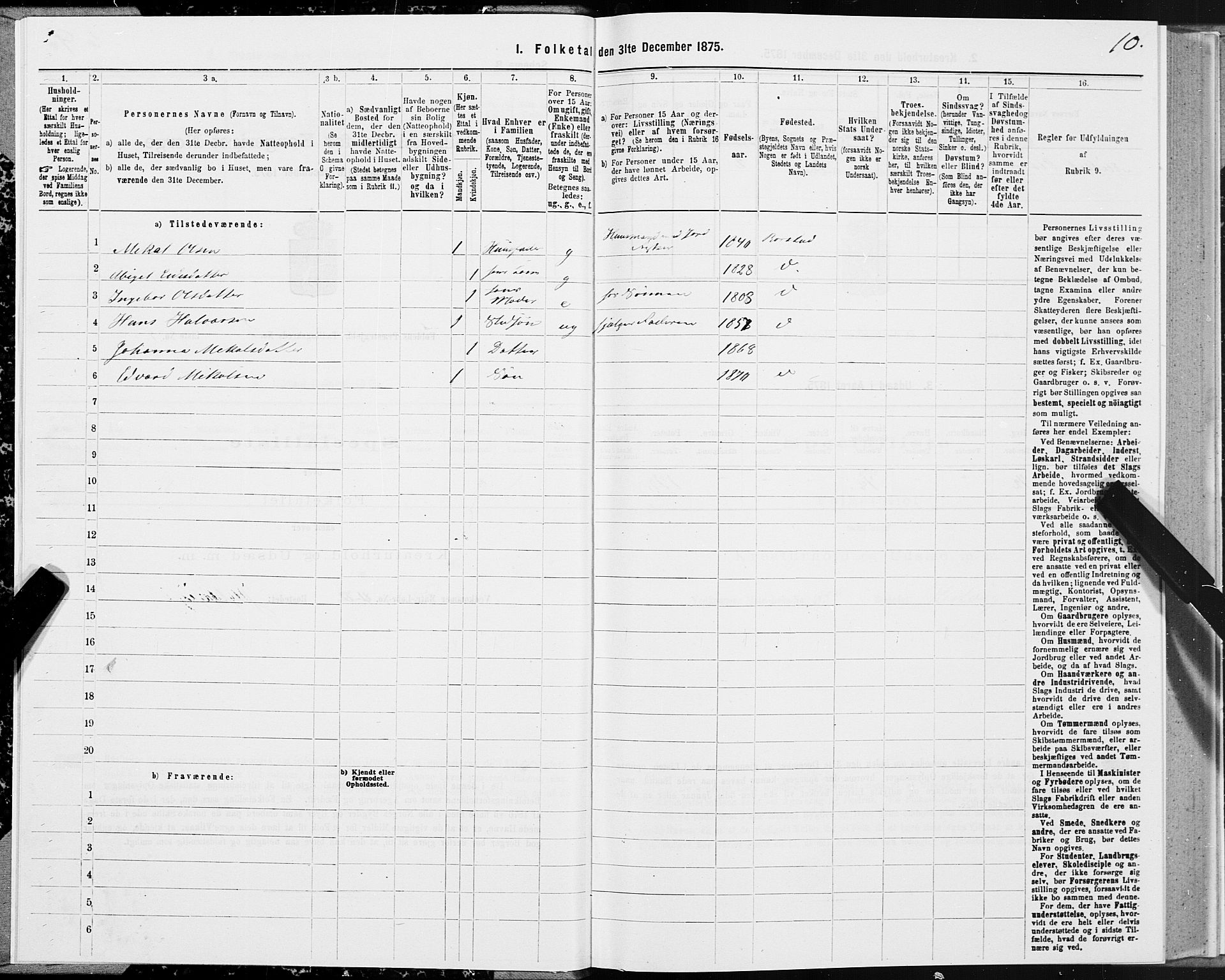 SAT, Folketelling 1875 for 1845P Folda prestegjeld, 1875, s. 2010