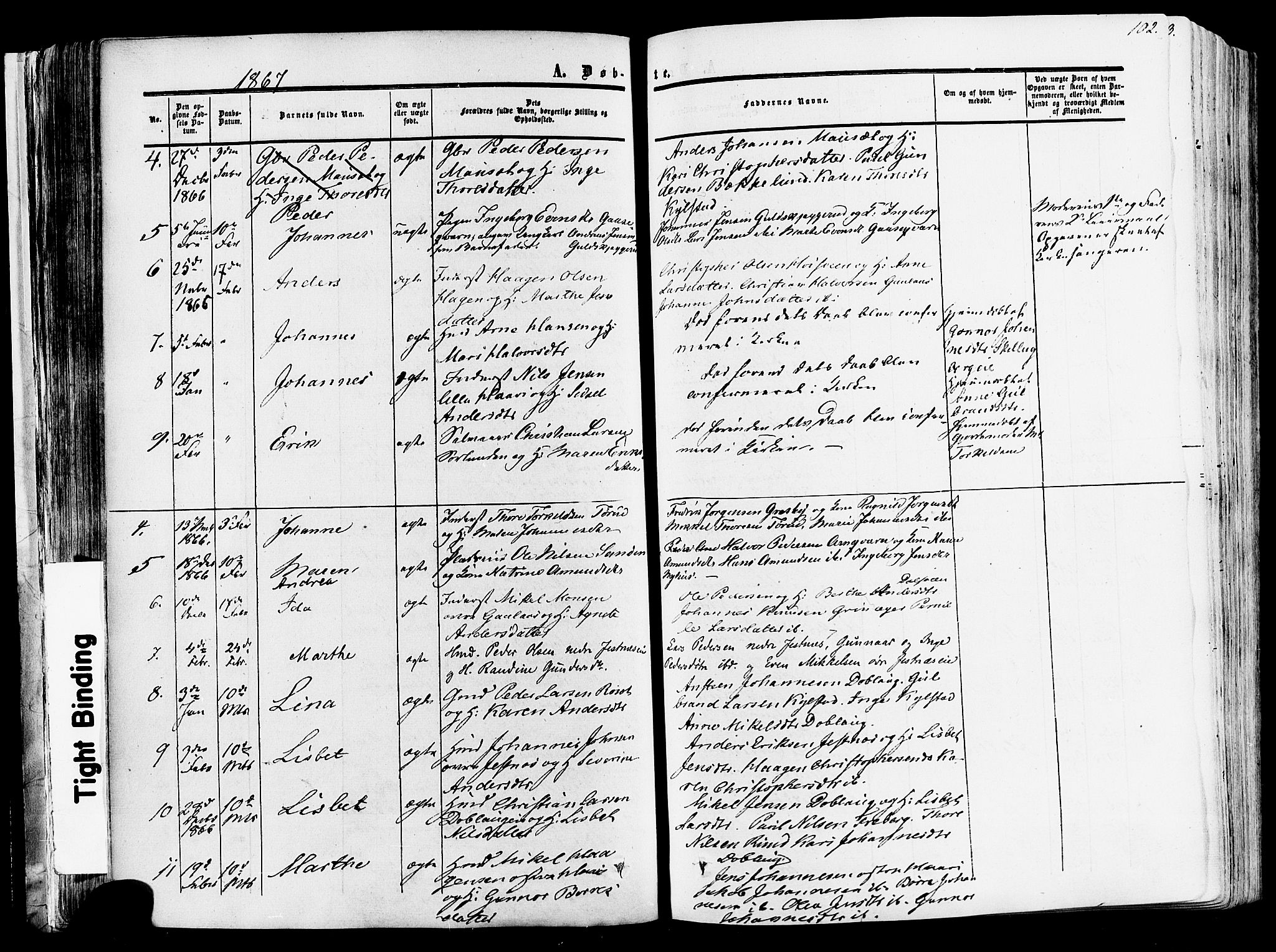 Vang prestekontor, Hedmark, AV/SAH-PREST-008/H/Ha/Haa/L0013: Ministerialbok nr. 13, 1855-1879, s. 102