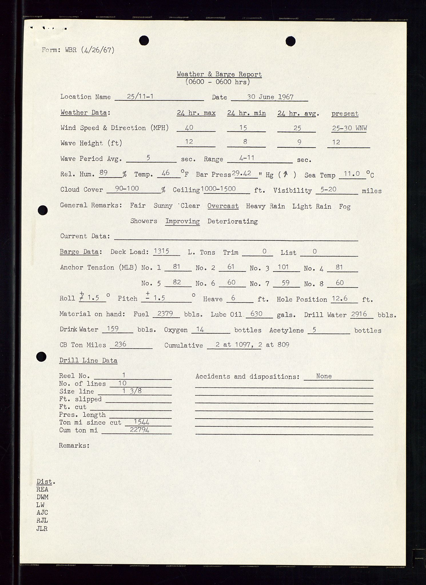 Pa 1512 - Esso Exploration and Production Norway Inc., AV/SAST-A-101917/E/Ea/L0011: Well 25/11-1, 1966-1967, s. 46