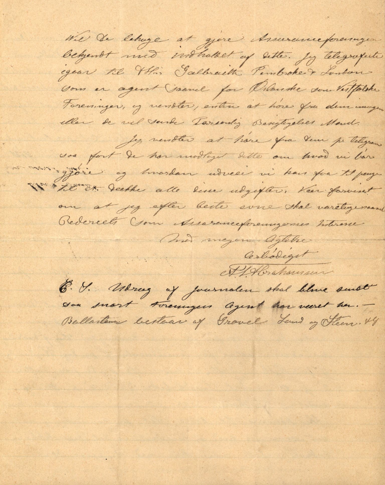 Pa 63 - Østlandske skibsassuranceforening, VEMU/A-1079/G/Ga/L0025/0003: Havaridokumenter / Josephine, Carl, Johanna, Castro, Comorin, Corona, 1890, s. 154