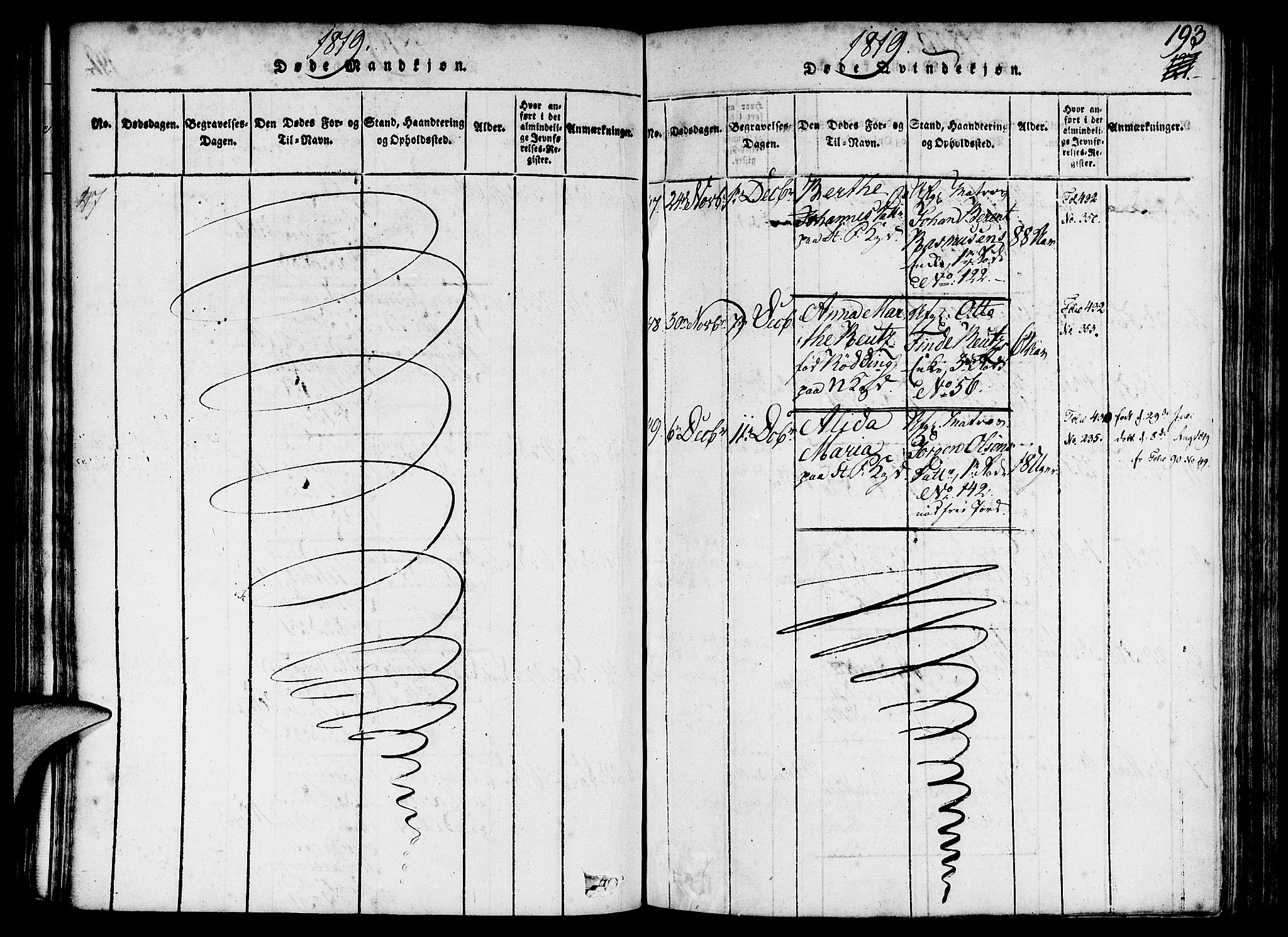 Nykirken Sokneprestembete, AV/SAB-A-77101/H/Haa/L0011: Ministerialbok nr. A 11, 1816-1821, s. 193