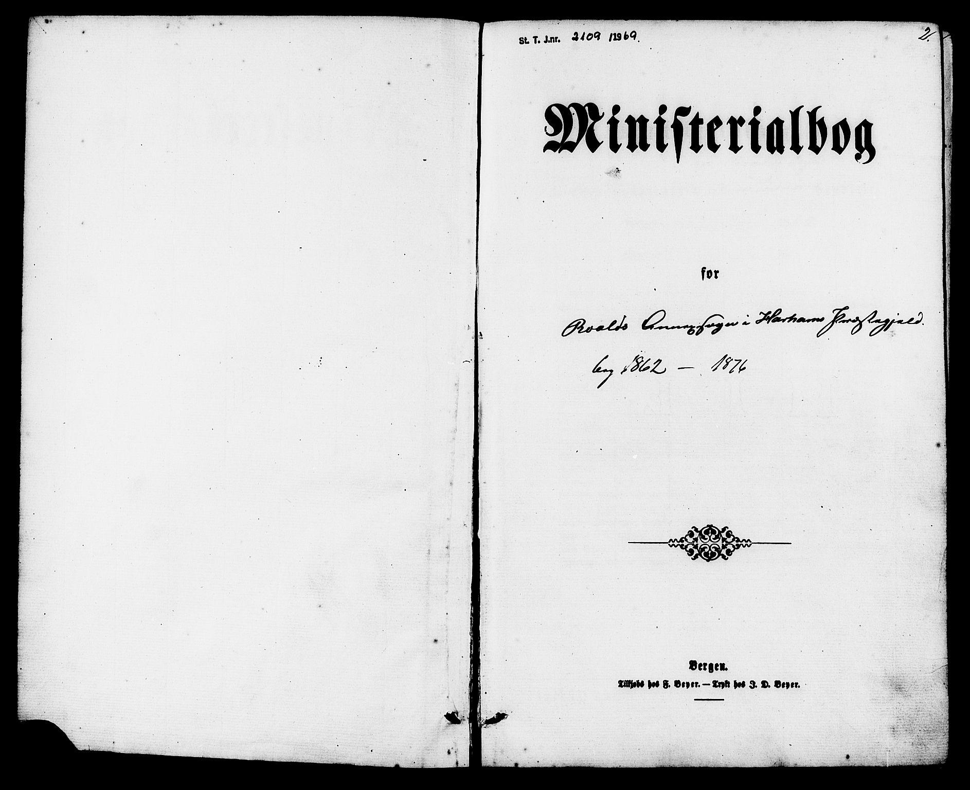 Ministerialprotokoller, klokkerbøker og fødselsregistre - Møre og Romsdal, AV/SAT-A-1454/537/L0518: Ministerialbok nr. 537A02, 1862-1876, s. 2