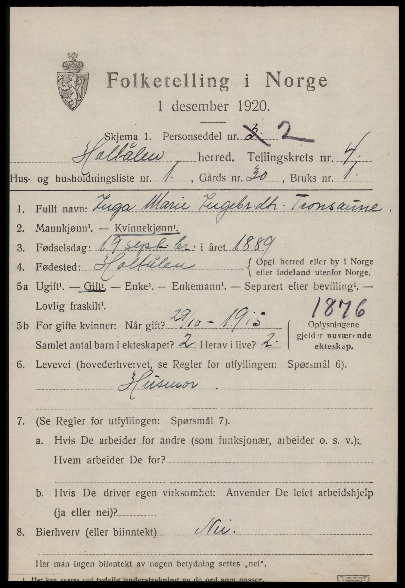 SAT, Folketelling 1920 for 1645 Haltdalen herred, 1920, s. 2208