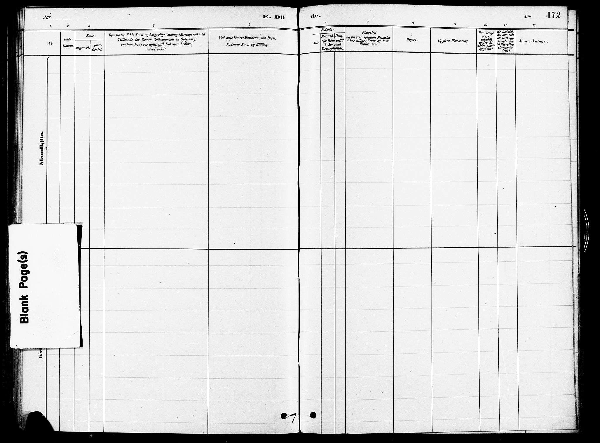 Asker prestekontor Kirkebøker, SAO/A-10256a/F/Fb/L0001: Ministerialbok nr. II 1, 1879-1895, s. 172