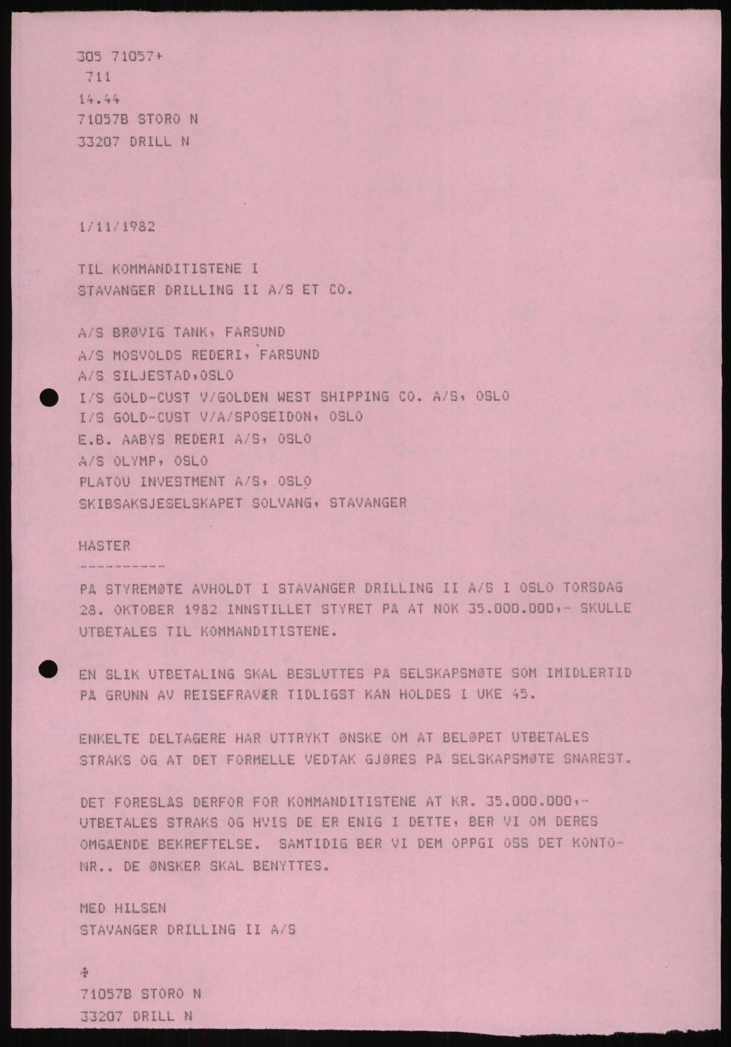 Pa 1503 - Stavanger Drilling AS, AV/SAST-A-101906/D/L0006: Korrespondanse og saksdokumenter, 1974-1984, s. 155