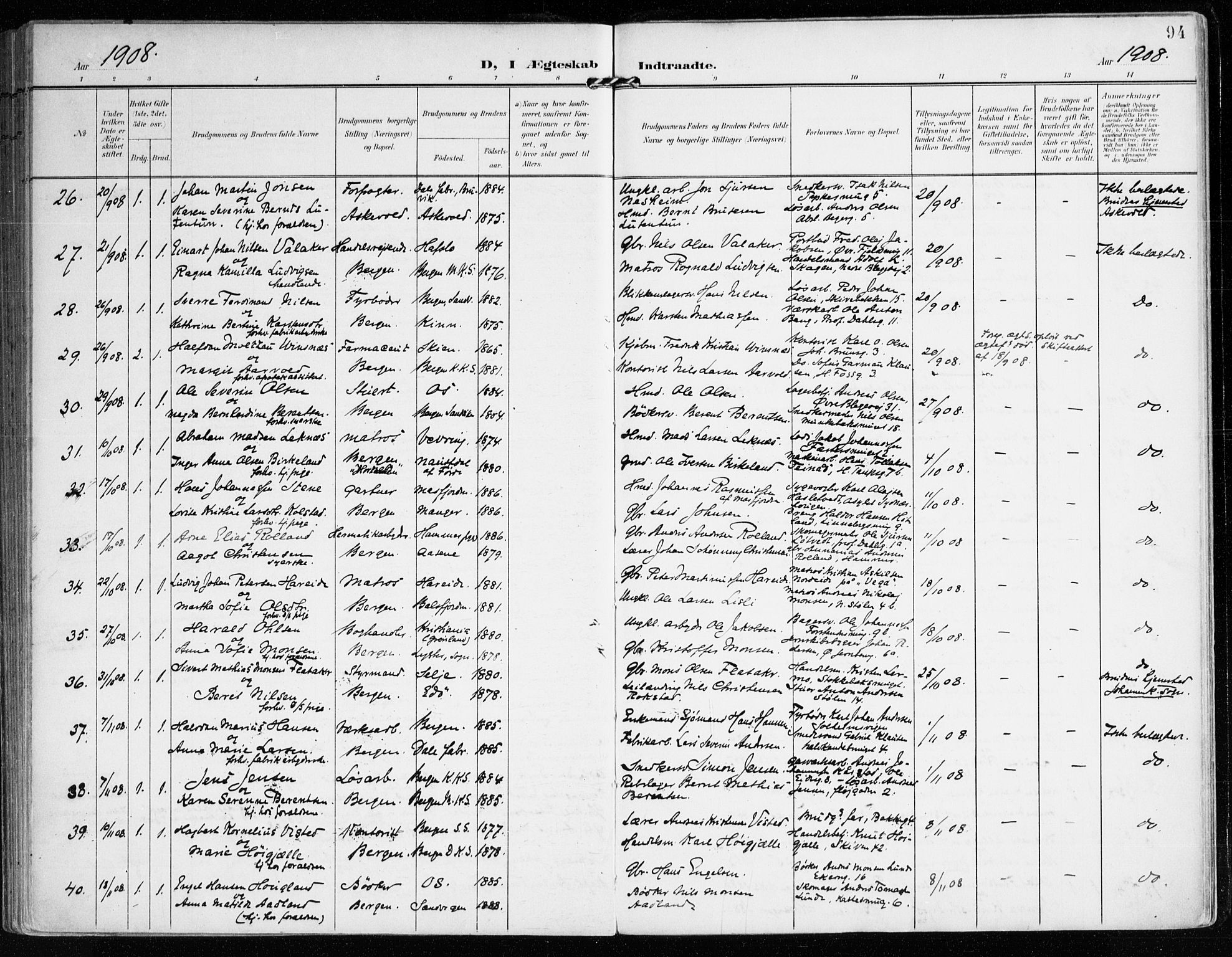 Mariakirken Sokneprestembete, AV/SAB-A-76901/H/Haa/L0014: Ministerialbok nr. C 2, 1900-1916, s. 94