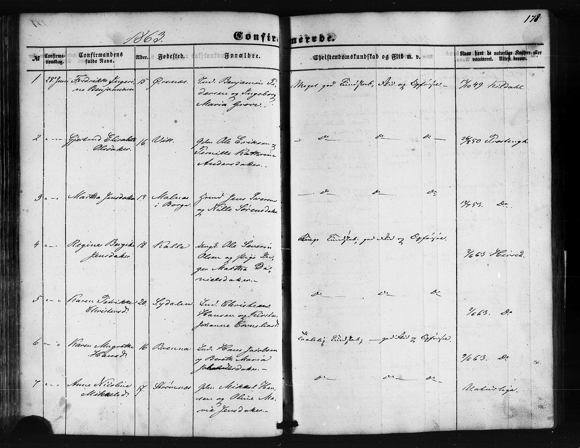 Ministerialprotokoller, klokkerbøker og fødselsregistre - Nordland, SAT/A-1459/876/L1095: Ministerialbok nr. 876A01, 1863-1885, s. 178