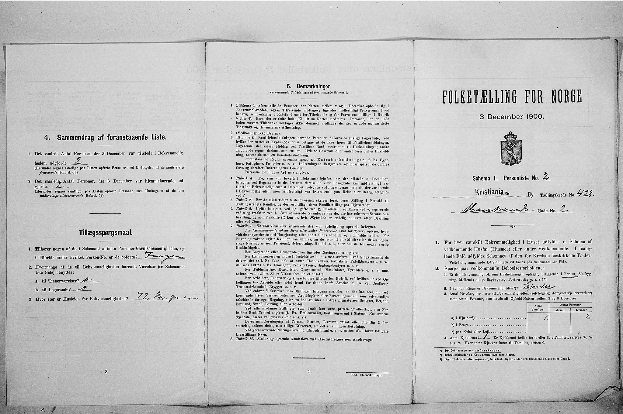 SAO, Folketelling 1900 for 0301 Kristiania kjøpstad, 1900, s. 58679