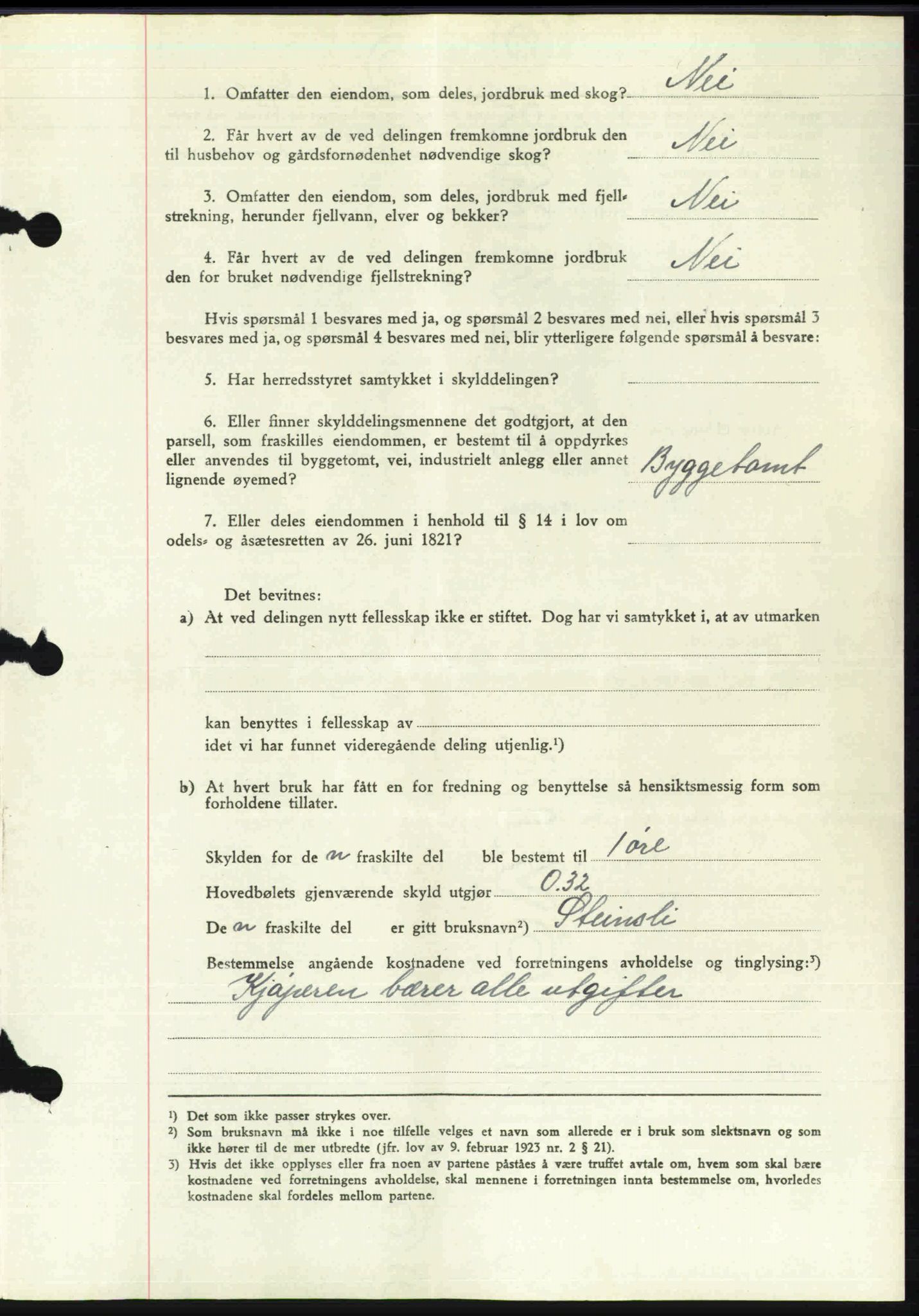 Toten tingrett, AV/SAH-TING-006/H/Hb/Hbc/L0013: Pantebok nr. Hbc-13, 1945-1945, Dagboknr: 1332/1945