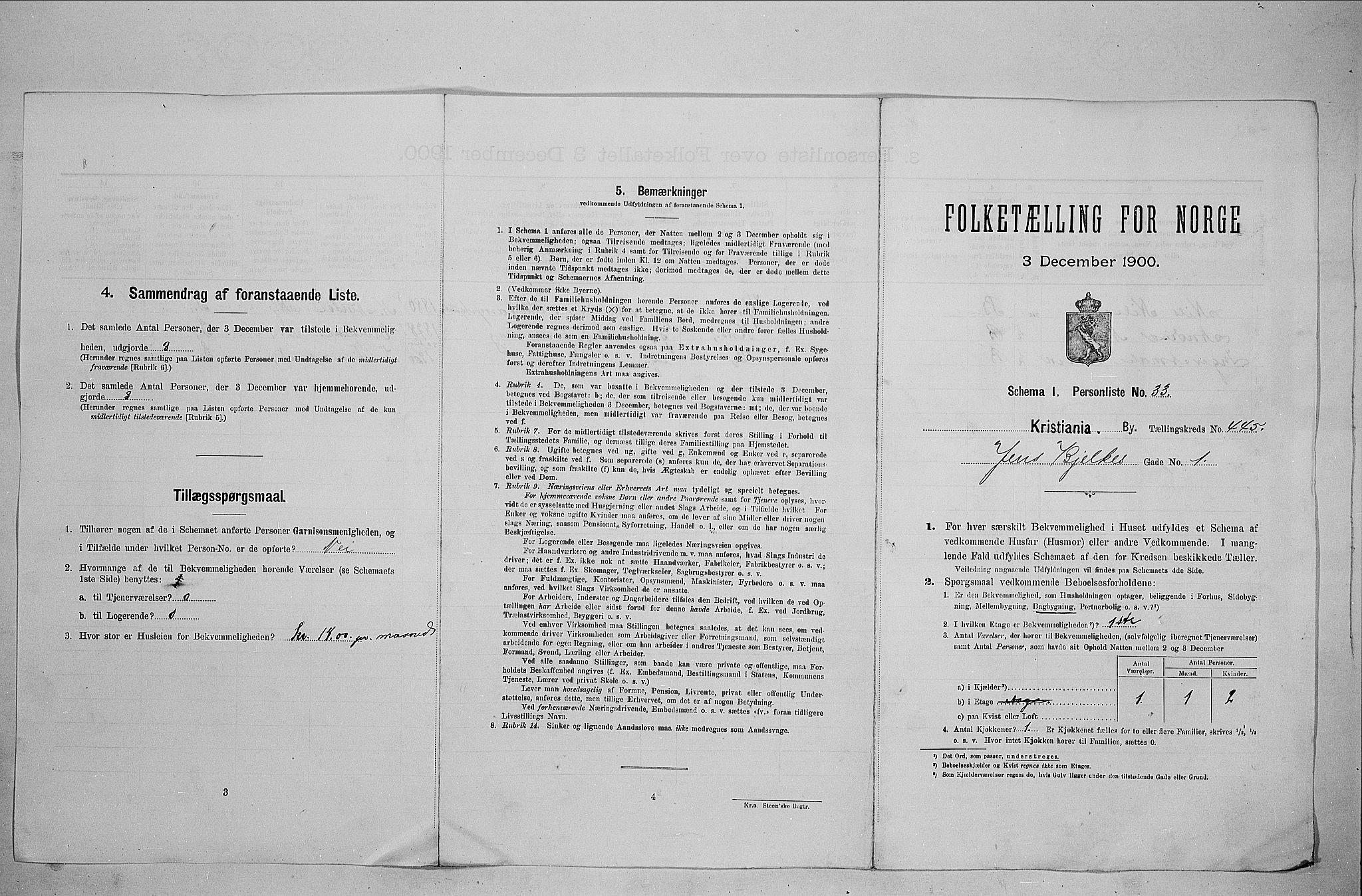 SAO, Folketelling 1900 for 0301 Kristiania kjøpstad, 1900, s. 42629