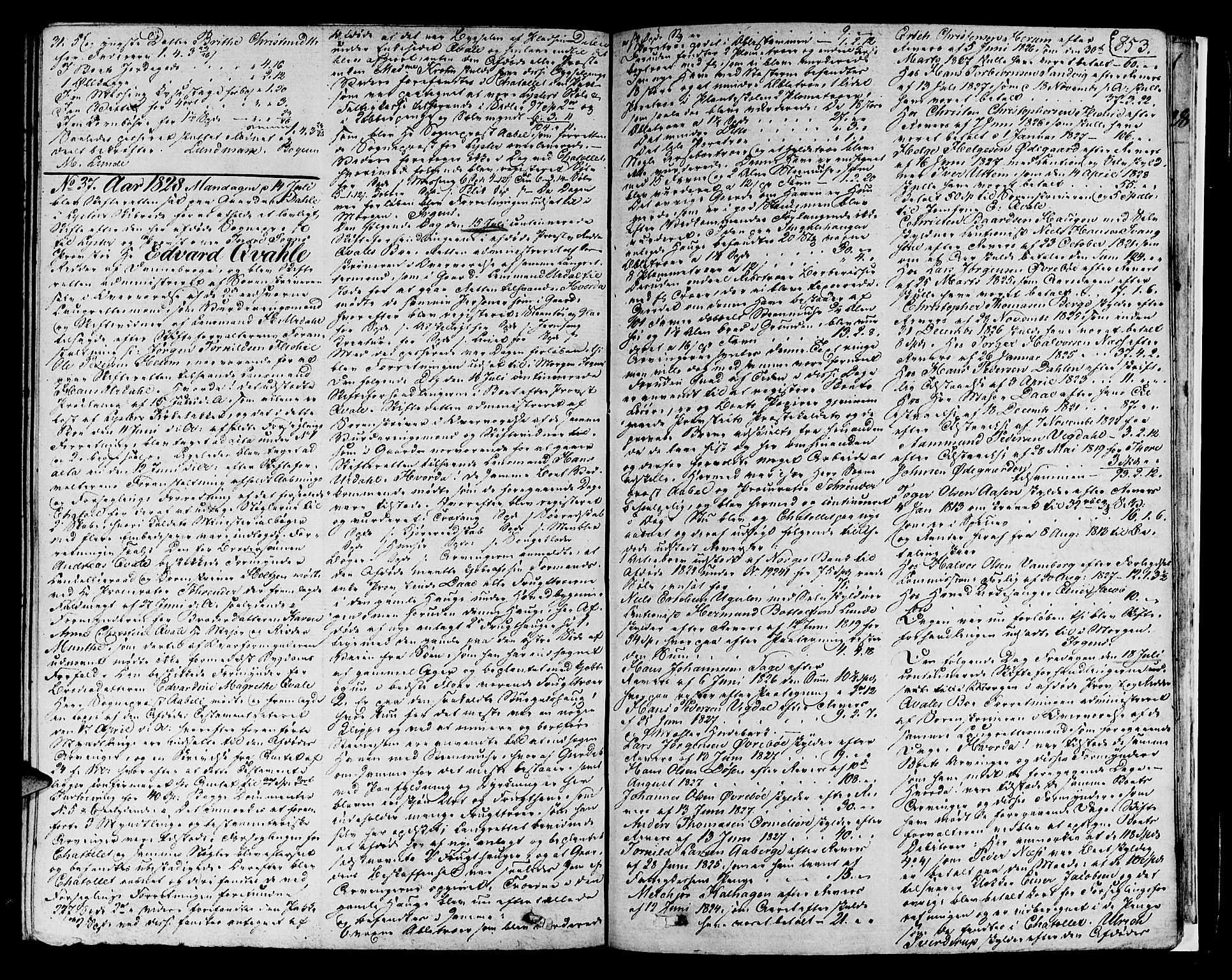Indre Sogn tingrett, AV/SAB-A-3301/1/H/Ha/L0014b: Skifteprotokoll 14b, 1826-1830, s. 852b-853a
