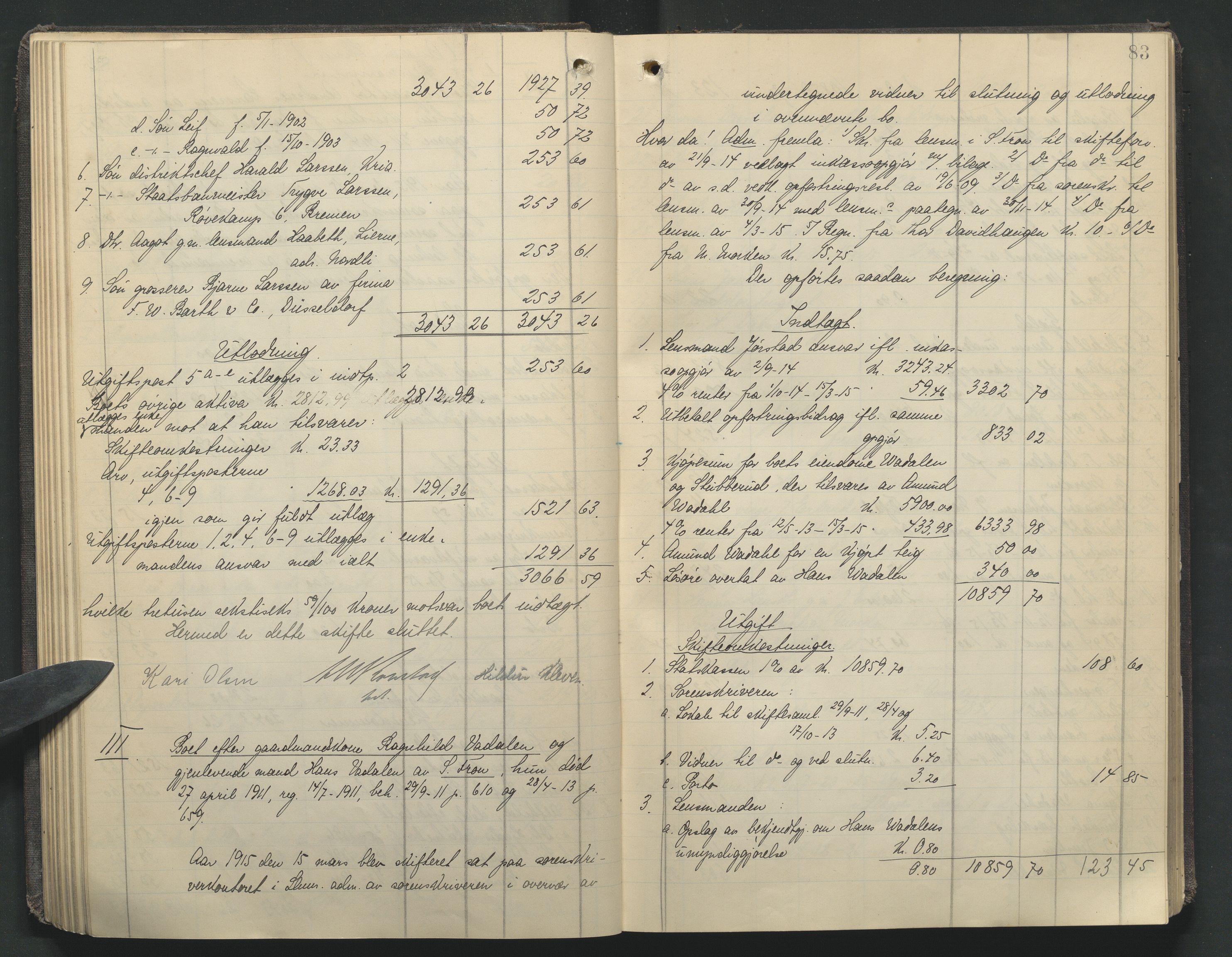 Sør-Gudbrandsdal tingrett, AV/SAH-TING-004/J/Ja/Jae/L0002: Skifteutlodningsprotokoll - landet, 1912-1921, s. 83