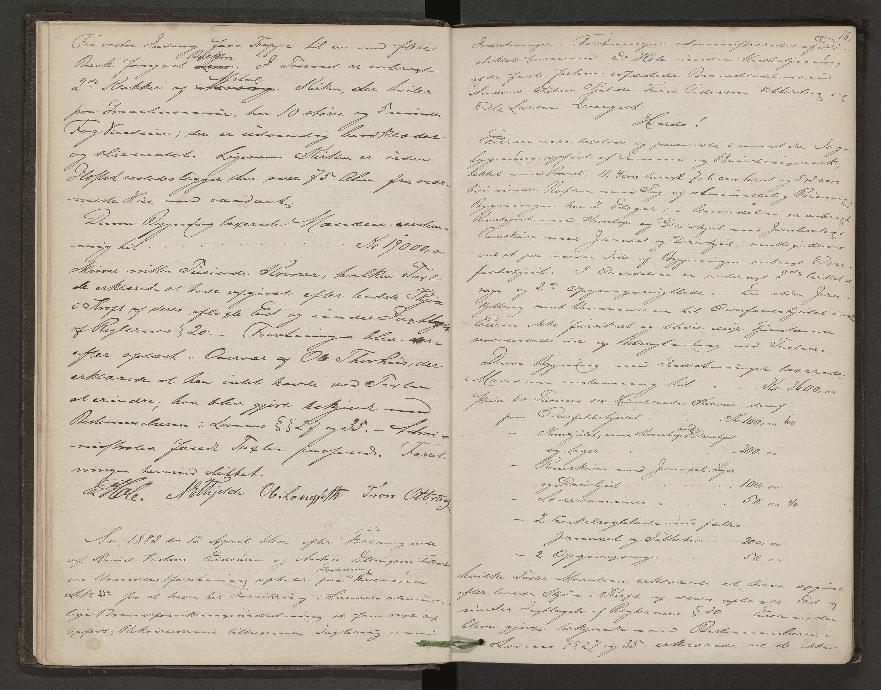 Norges Brannkasse Nesset, AV/SAT-A-5501/F/Fa/L0003: Branntakstprotokoll, 1882-1890, s. 15b-16a