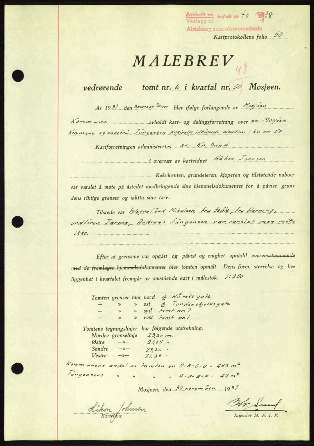 Alstahaug sorenskriveri, SAT/A-1009: Pantebok nr. A3, 1937-1938, Dagboknr: 40/1938