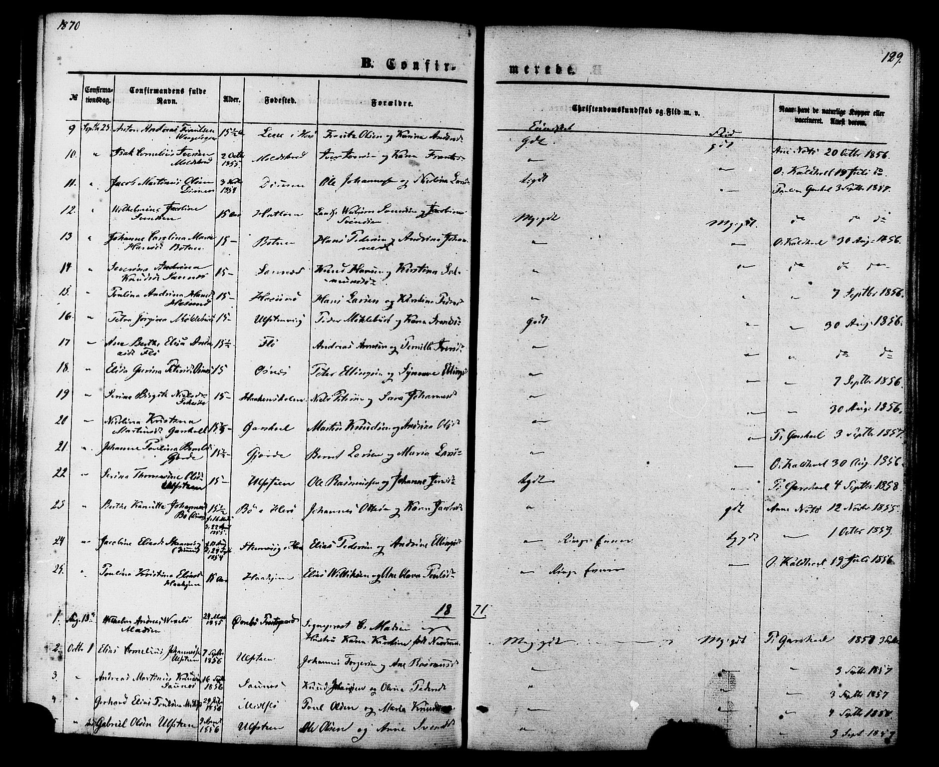 Ministerialprotokoller, klokkerbøker og fødselsregistre - Møre og Romsdal, SAT/A-1454/509/L0105: Ministerialbok nr. 509A03, 1848-1882, s. 129