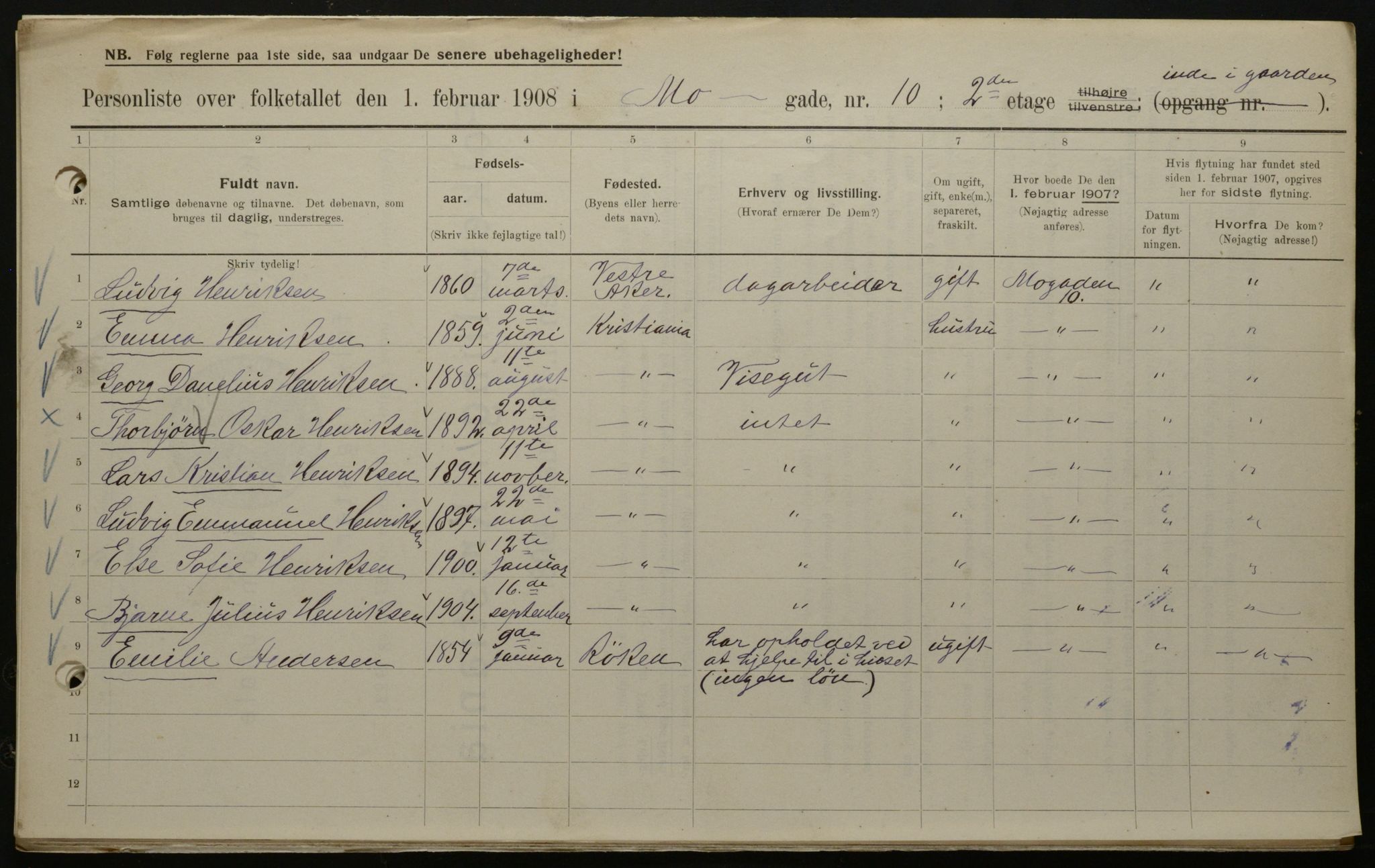 OBA, Kommunal folketelling 1.2.1908 for Kristiania kjøpstad, 1908, s. 58621